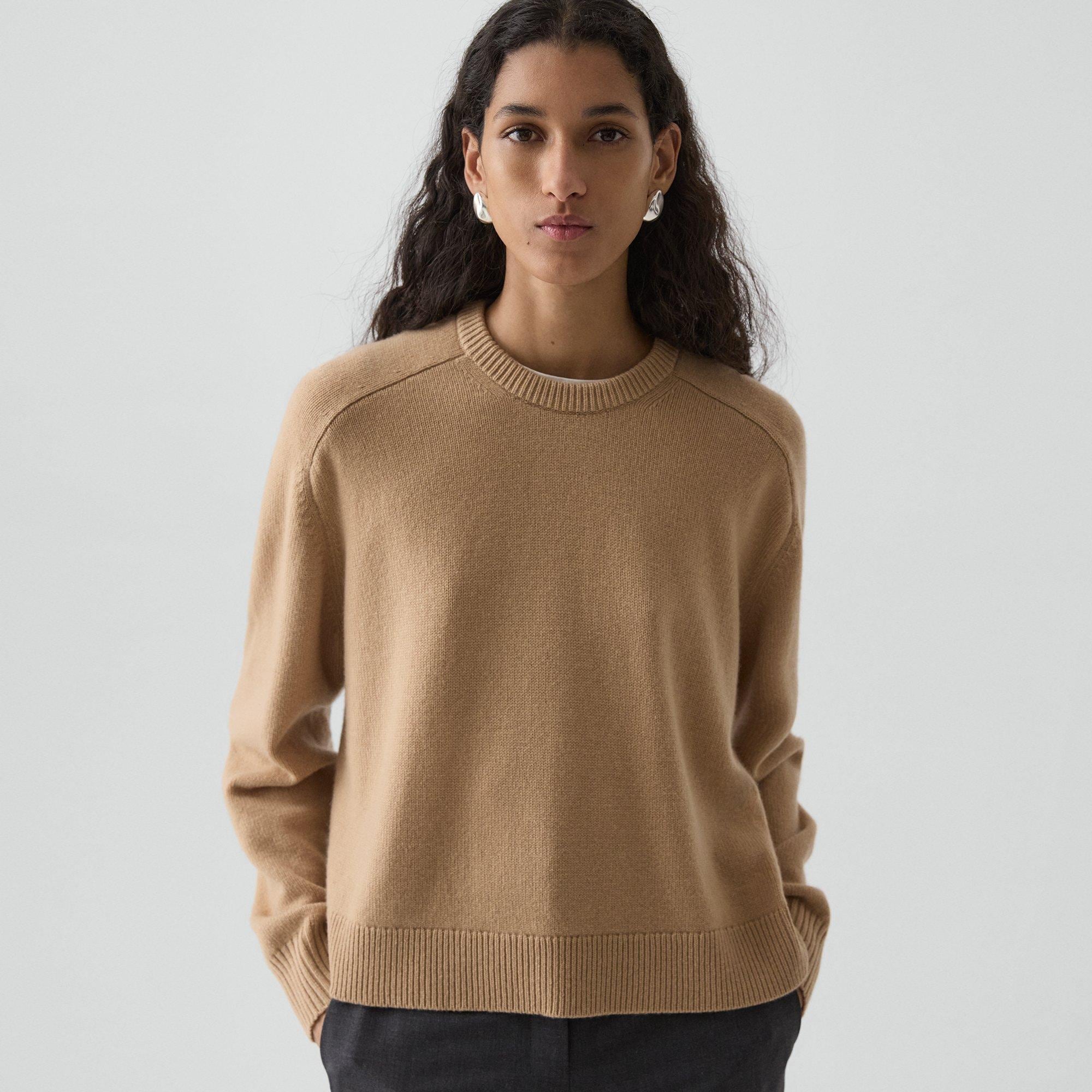 Cropped Crewneck Sweater in Cashmere