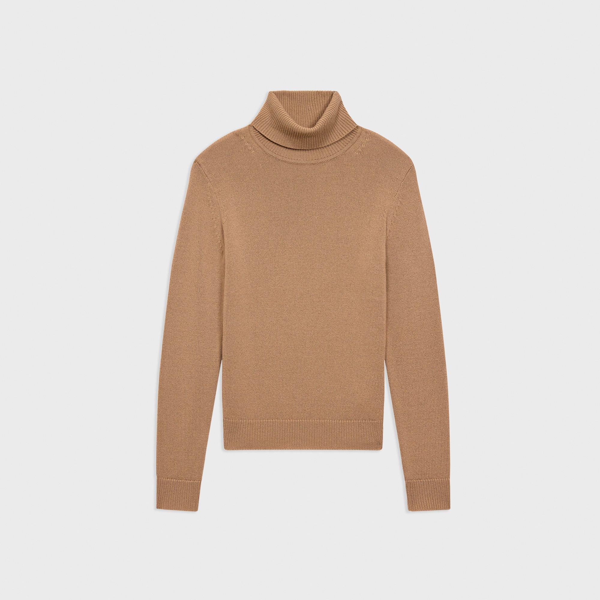 Camel cashmere turtleneck sweater hotsell