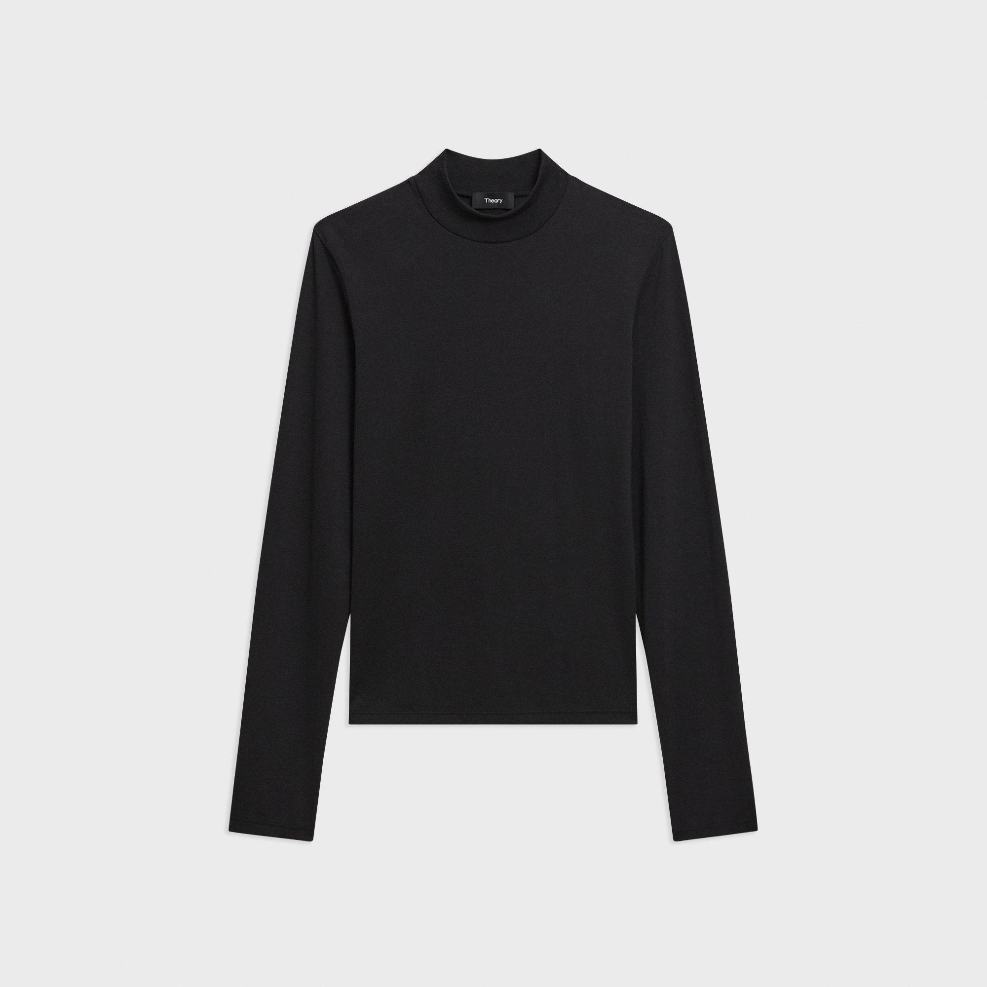 Organic Cotton Tiny Mock Neck Tee | Theory