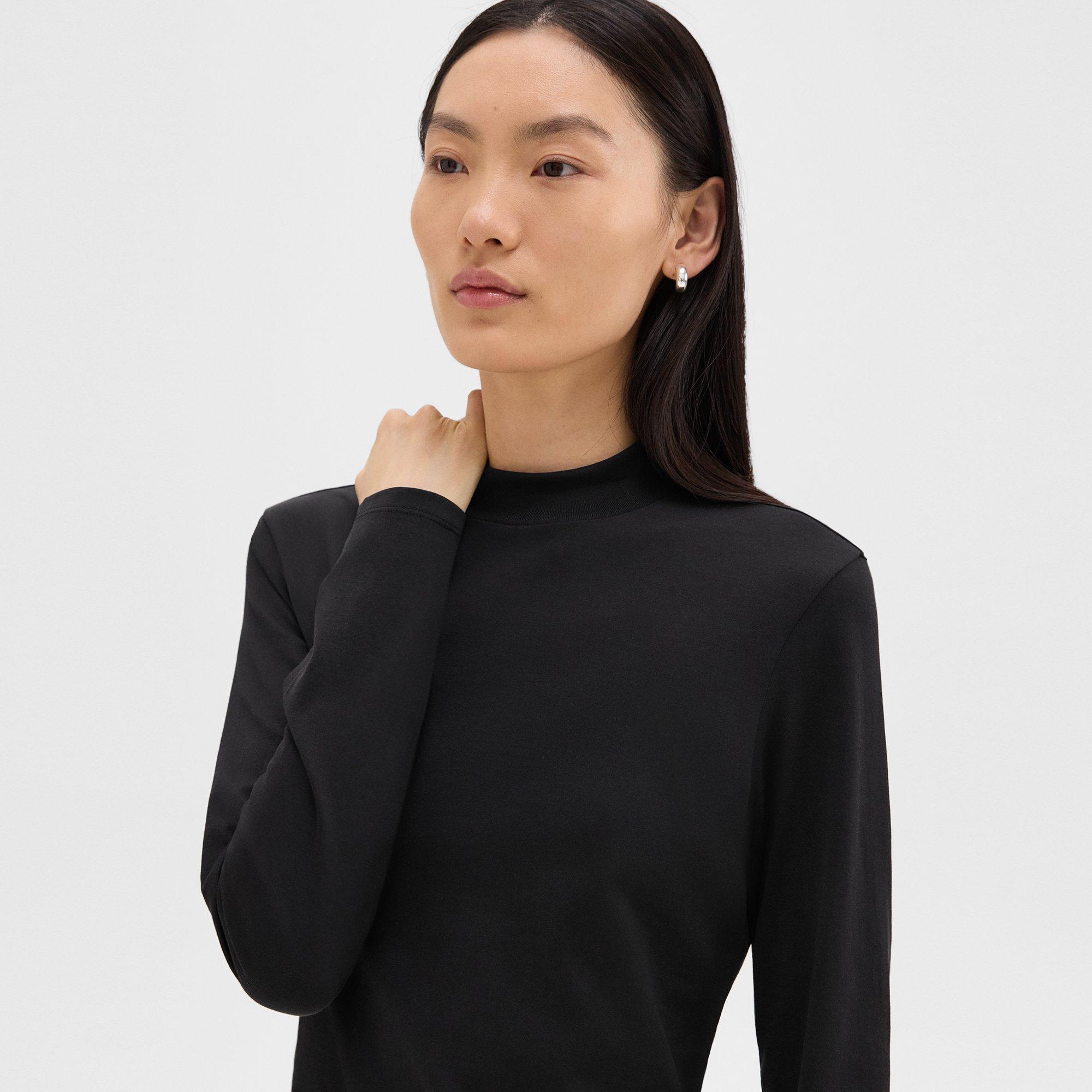 Tiny Mock Neck Tee in Organic Cotton