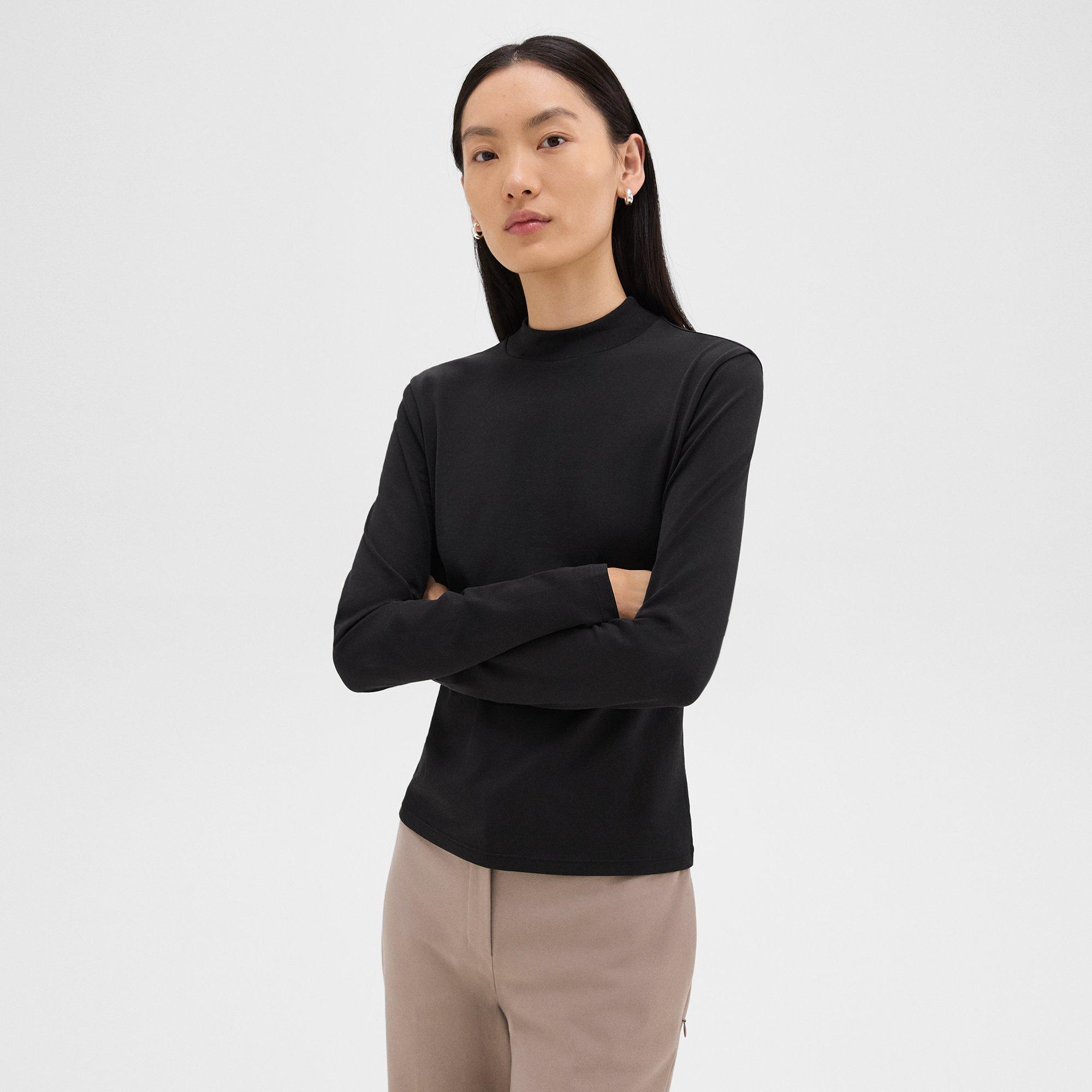 Tiny Mock Neck Tee in Organic Cotton
