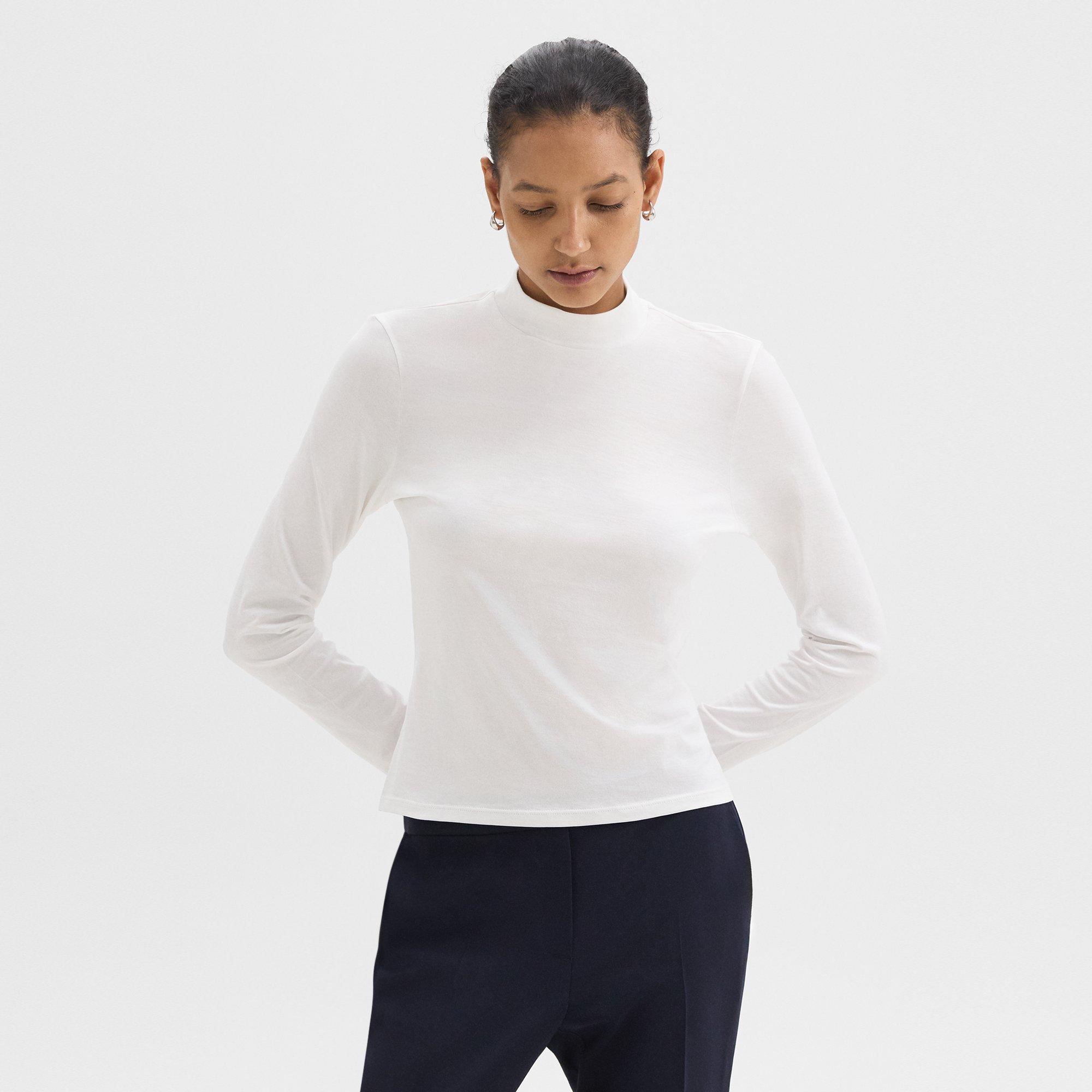 Tiny Mock Neck Tee in Organic Cotton