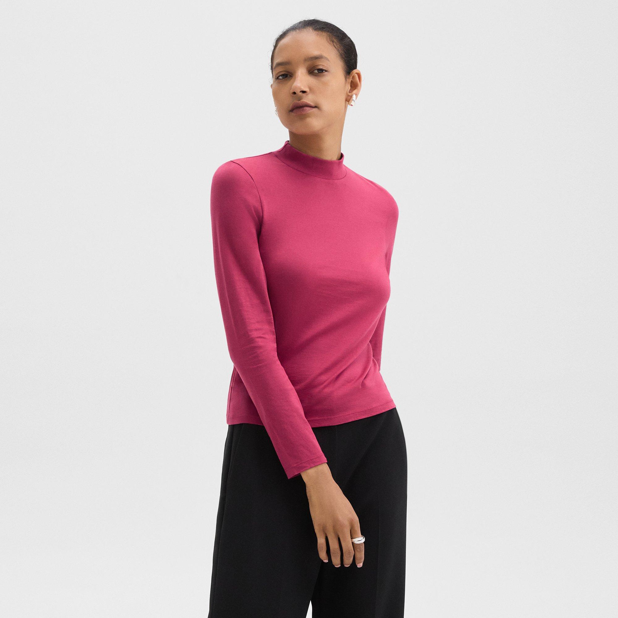 Tiny Mock Neck Tee in Organic Cotton