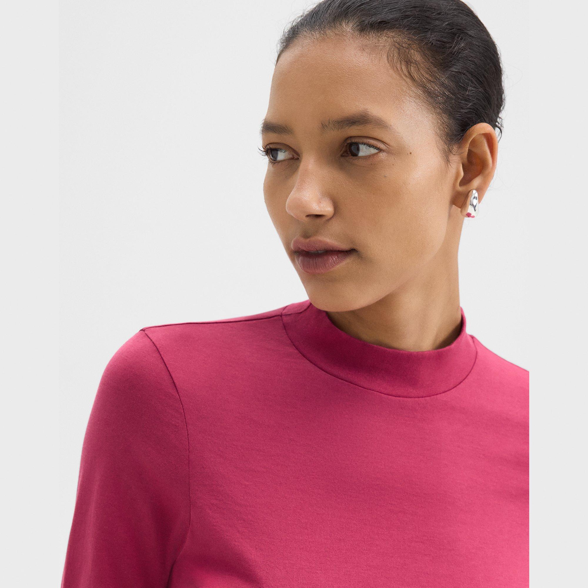 Tiny Mock Neck Tee in Organic Cotton