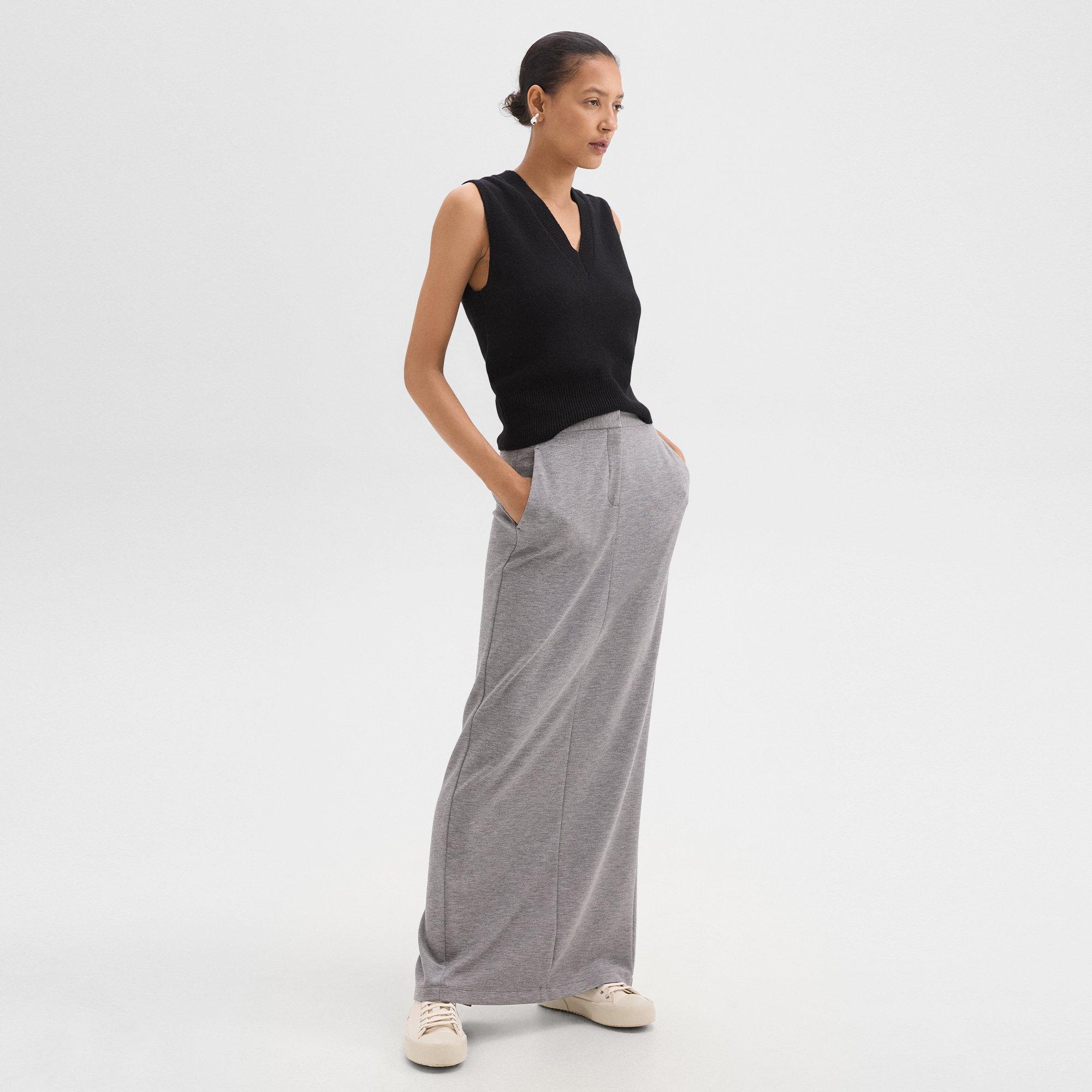 Maxi Trouser Skirt in Double-Knit Jersey