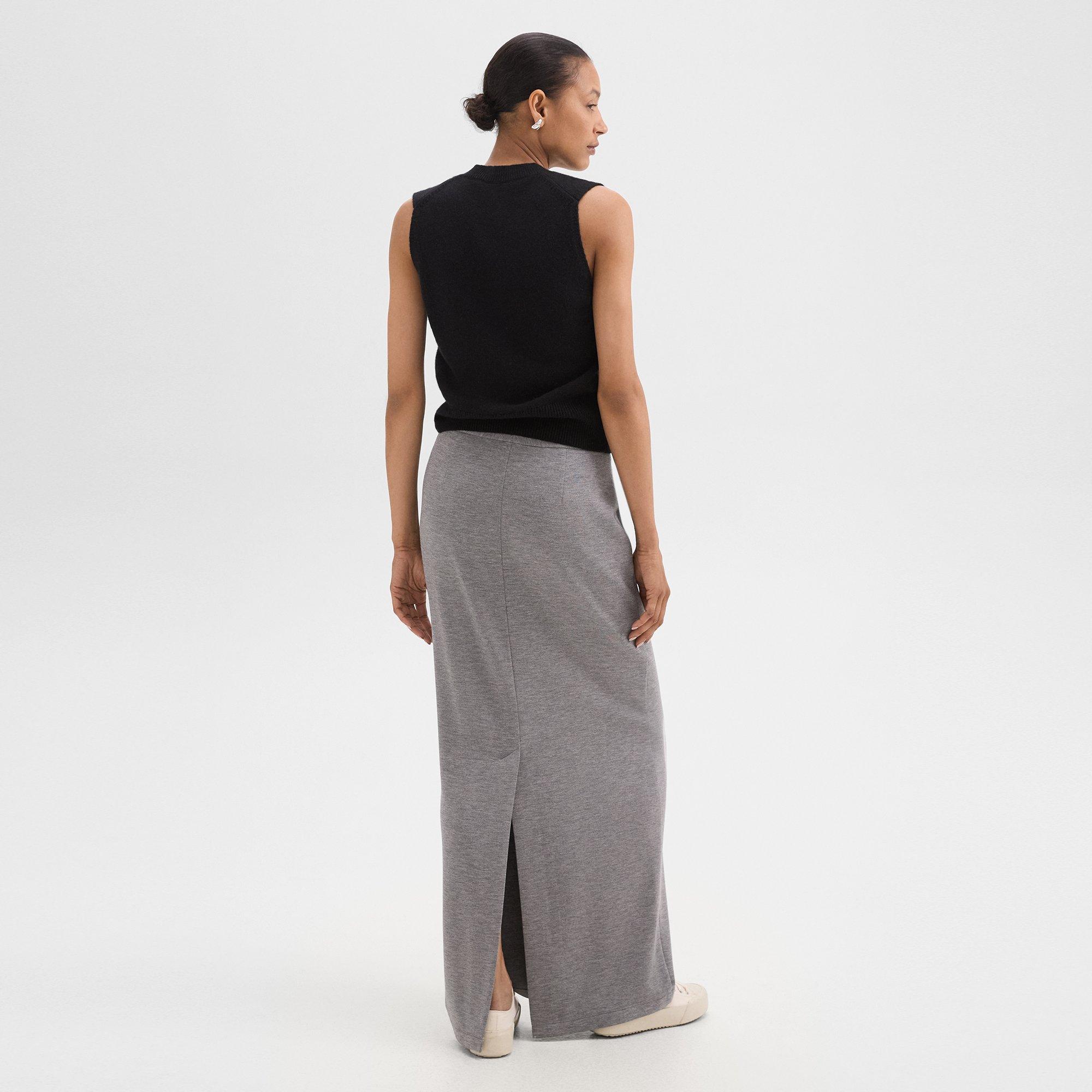 Maxi Trouser Skirt in Double-Knit Jersey