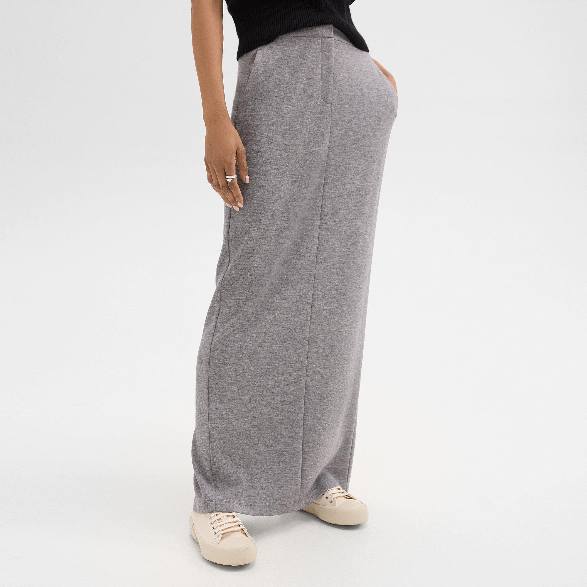 Maxi Trouser Skirt in Double-Knit Jersey