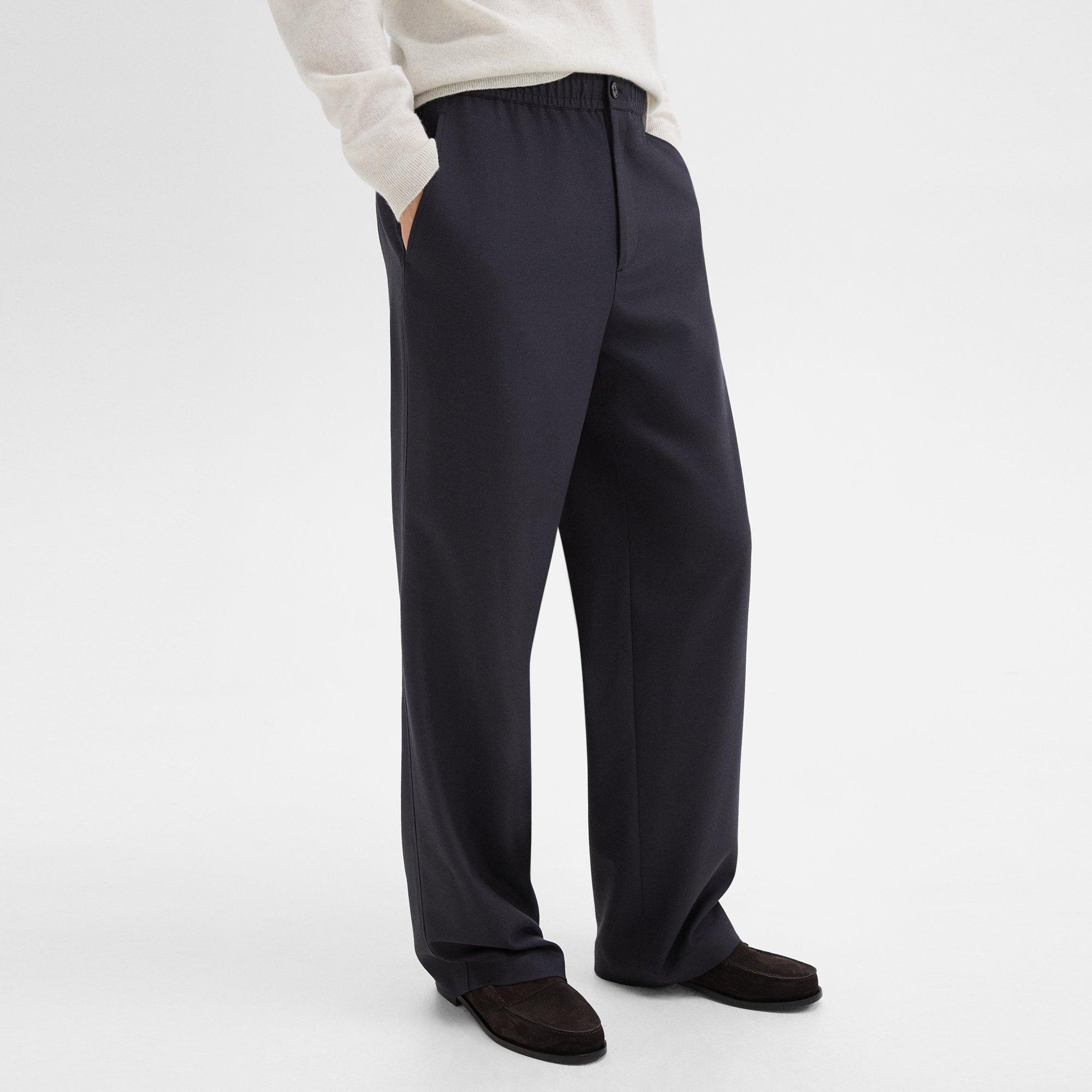 Pantalon Large à Cordon de Serrage en Flanelle Stretch