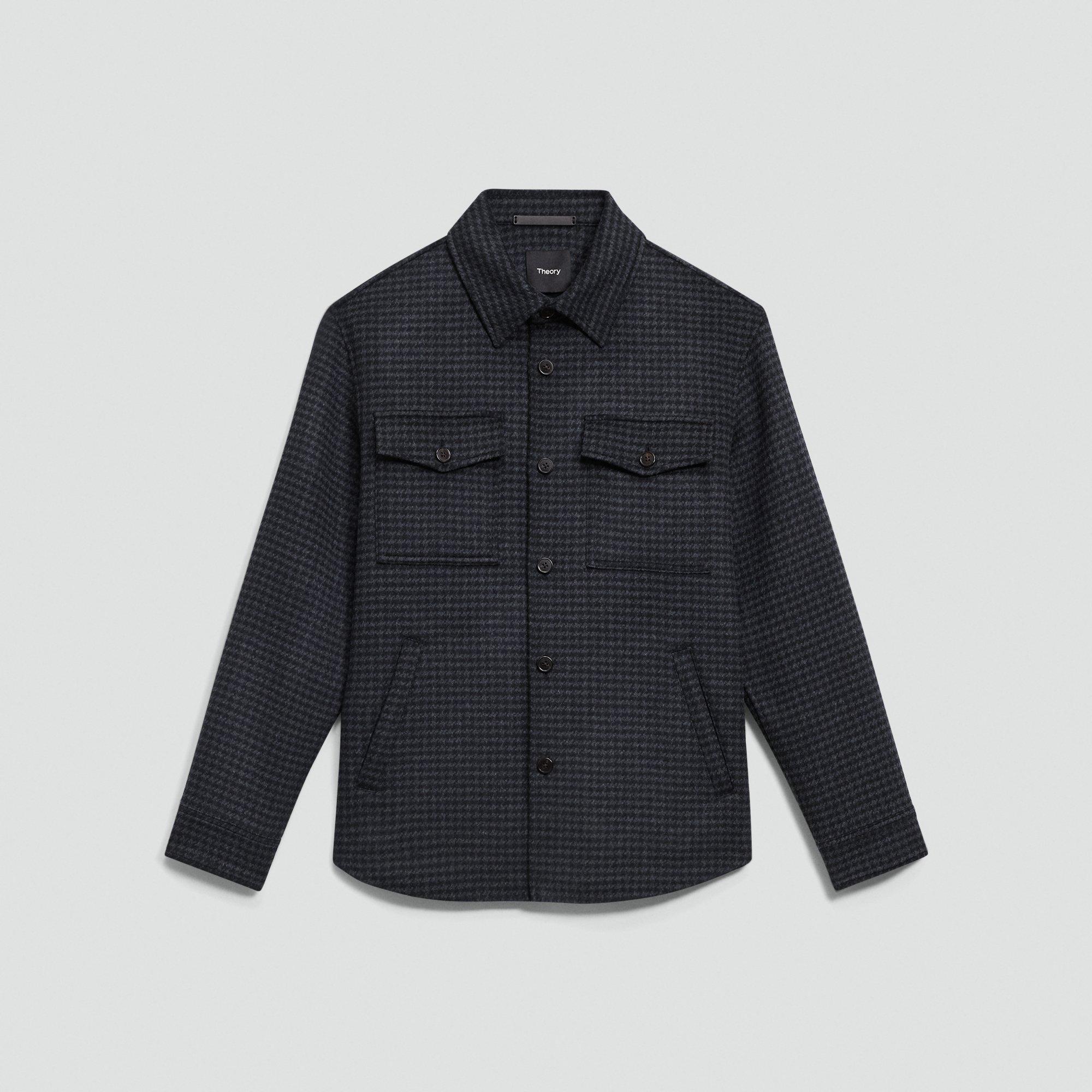 Shirt Jacket in Houndstooth Double-Face Wool-Cashmere