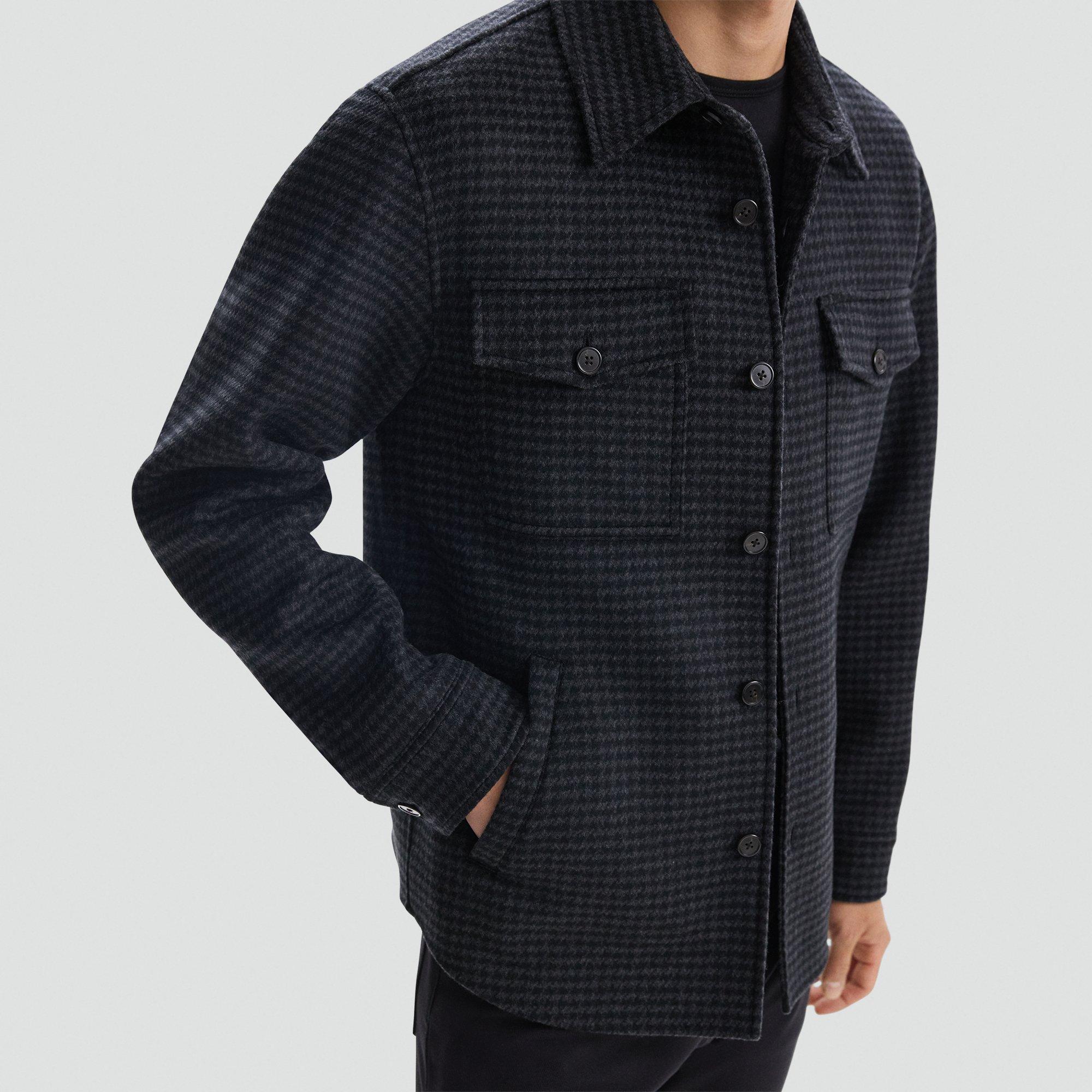 Shirt Jacket in Houndstooth Double-Face Wool-Cashmere