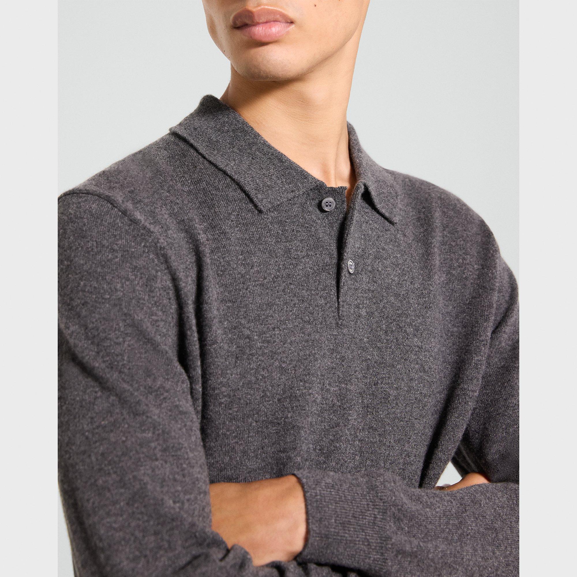 Goris Long-Sleeve Polo Shirt in Cashmere