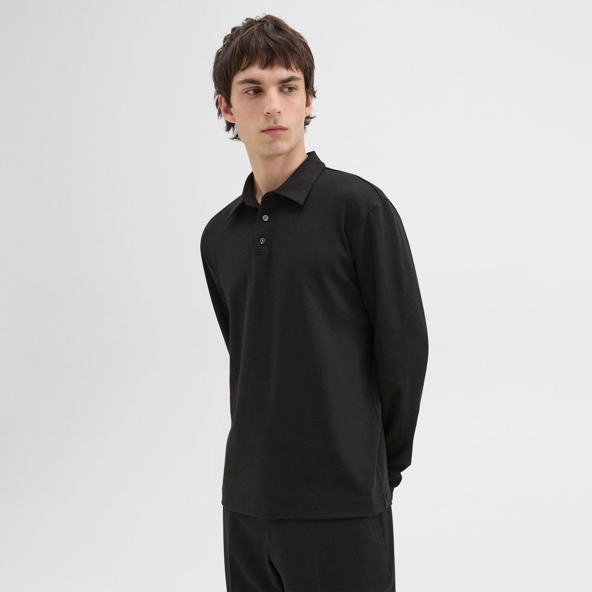 Long-Sleeve Polo Shirt in Cotton Jersey