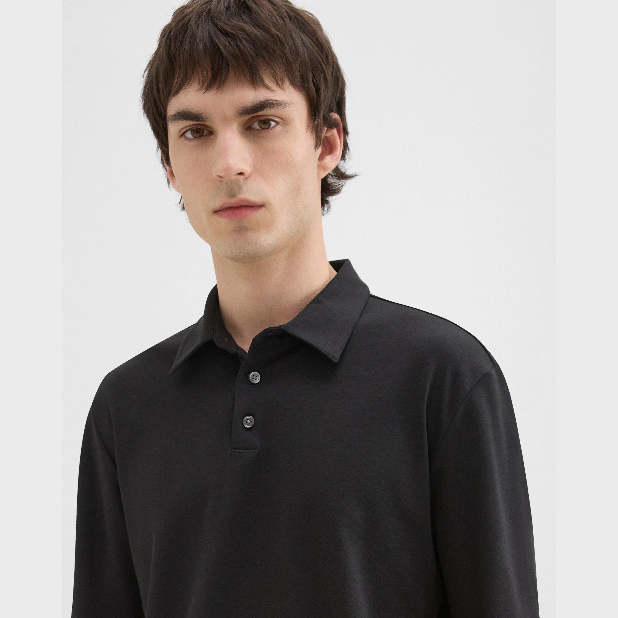 Long-Sleeve Polo Shirt in Cotton Jersey