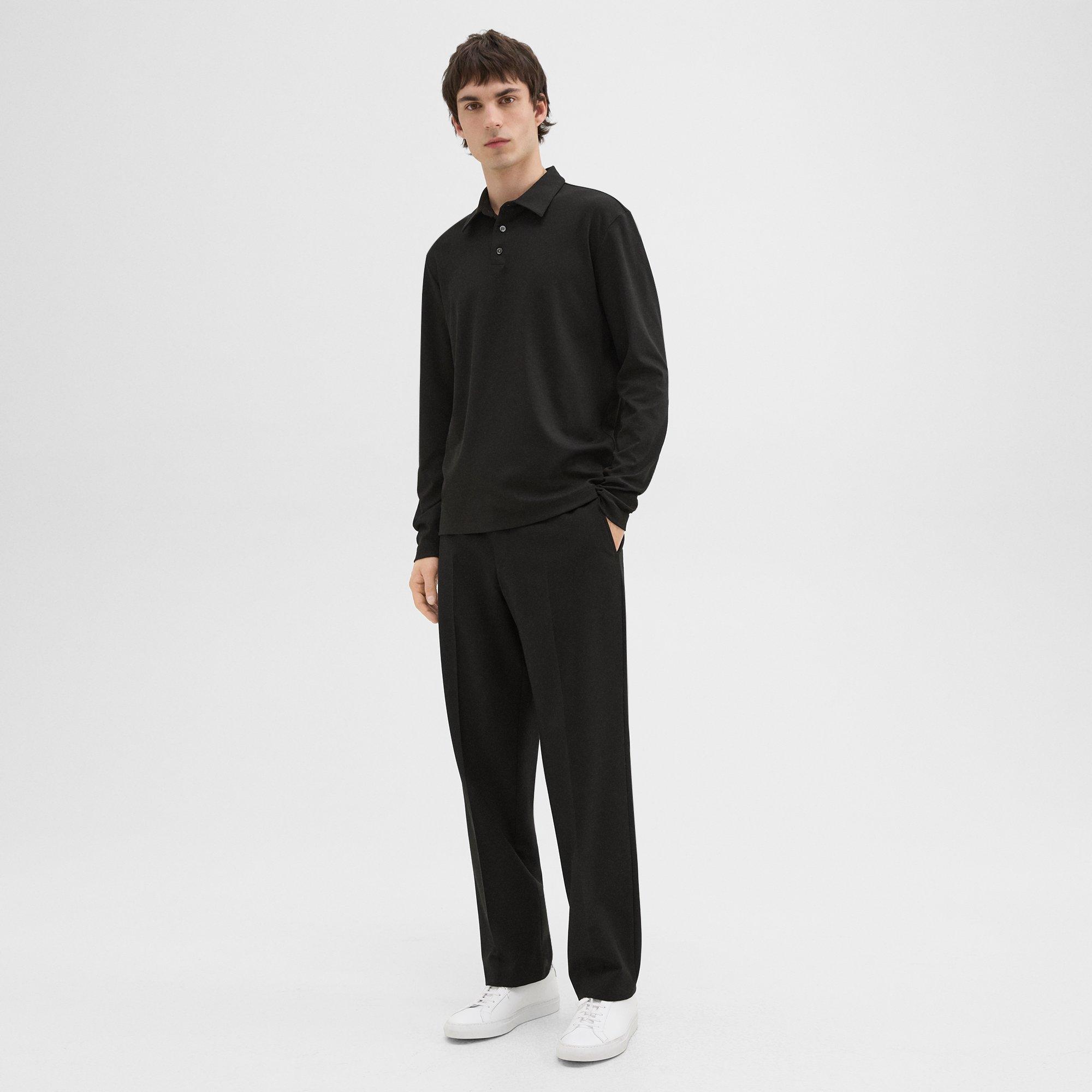 Long-Sleeve Polo Shirt in Cotton Jersey