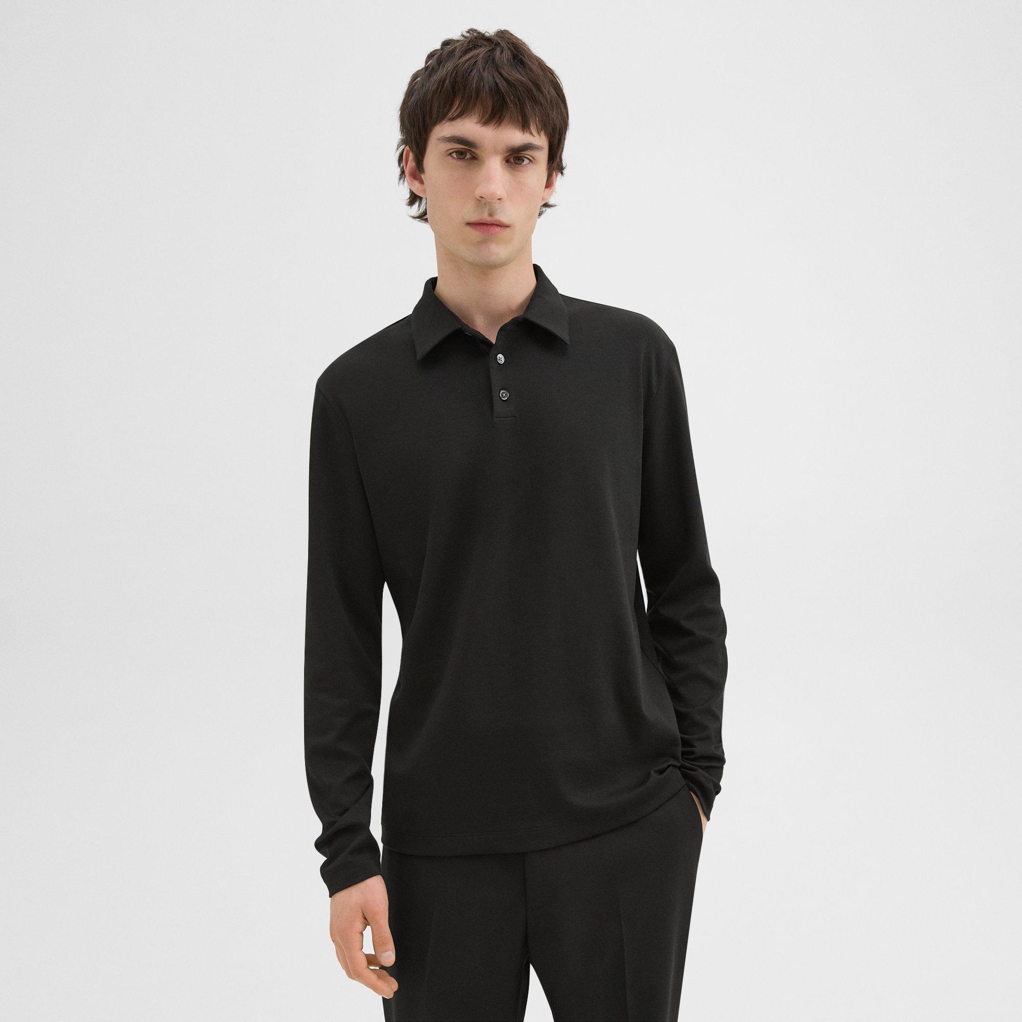 Long-Sleeve Polo Shirt in Cotton Jersey