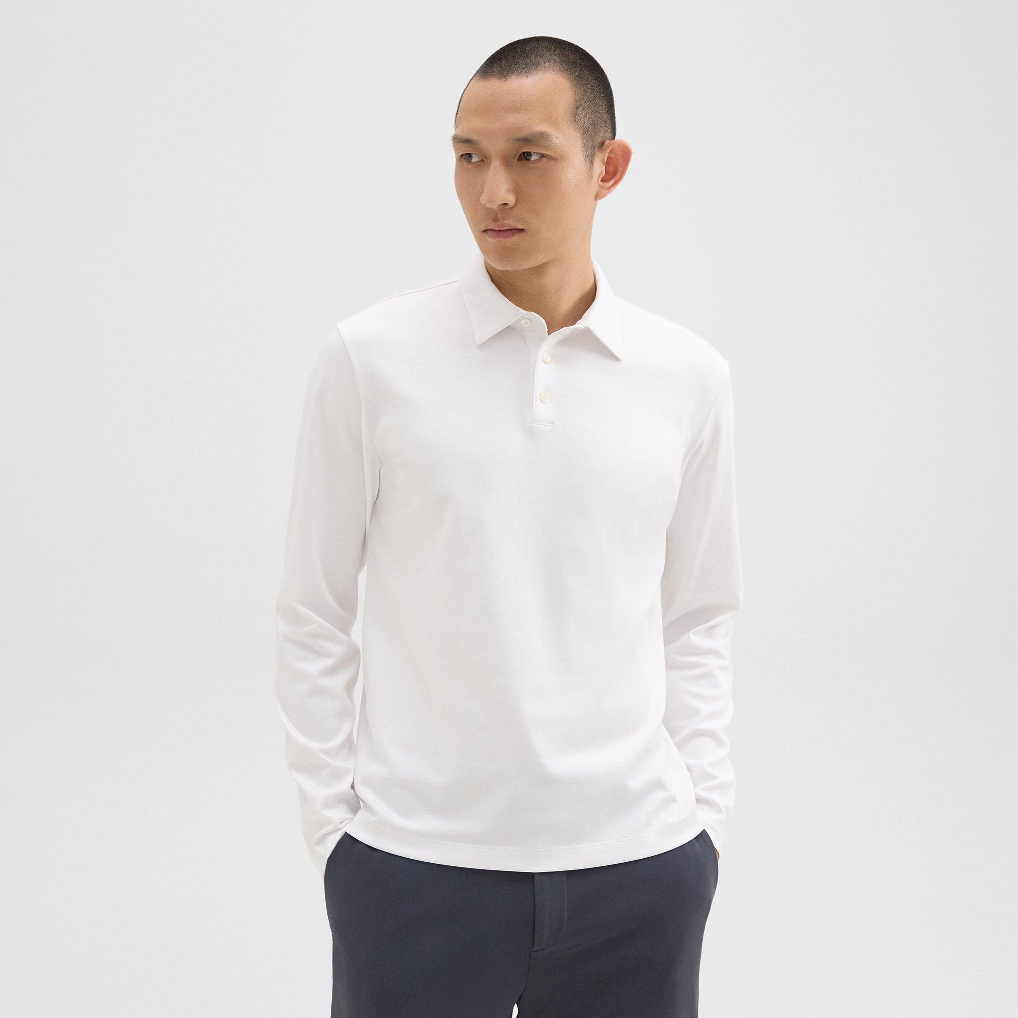 Long-Sleeve Polo Shirt in Cotton Jersey
