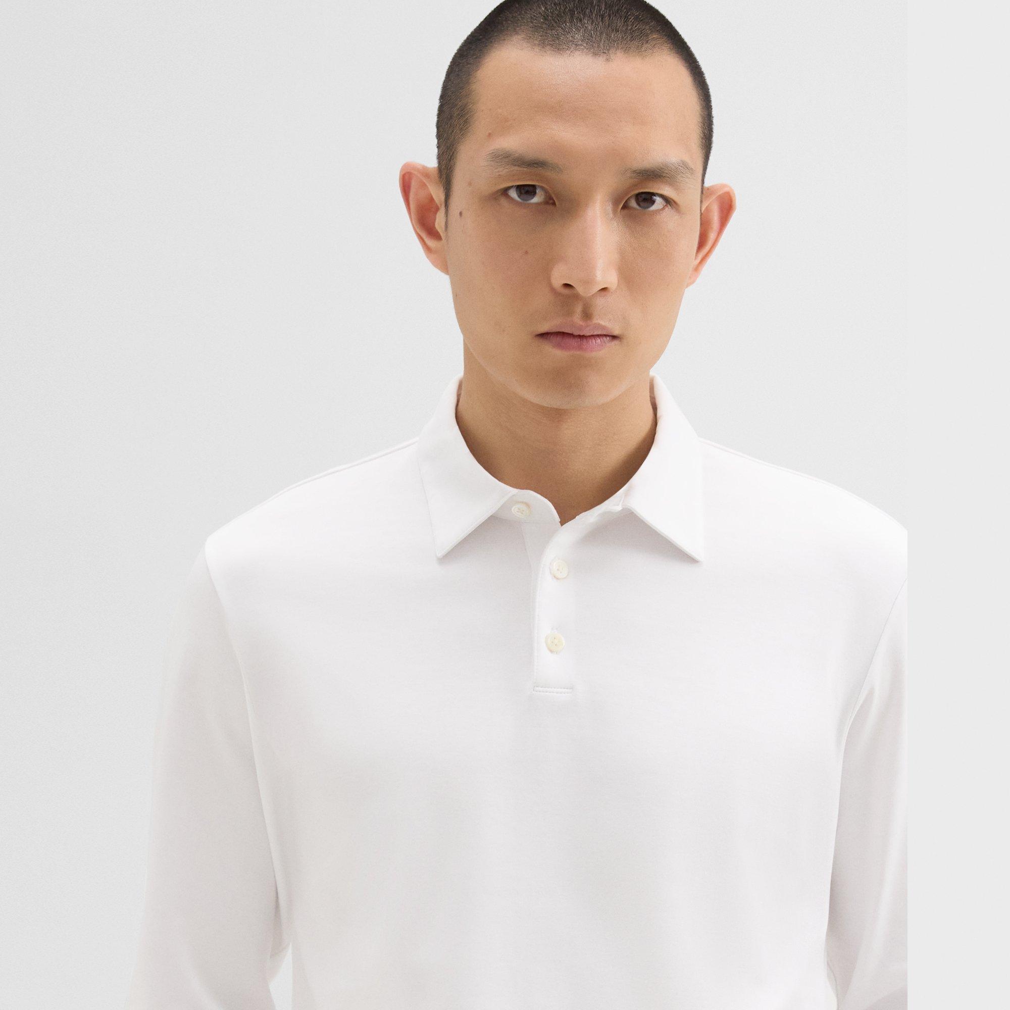 Long-Sleeve Polo Shirt in Cotton Jersey