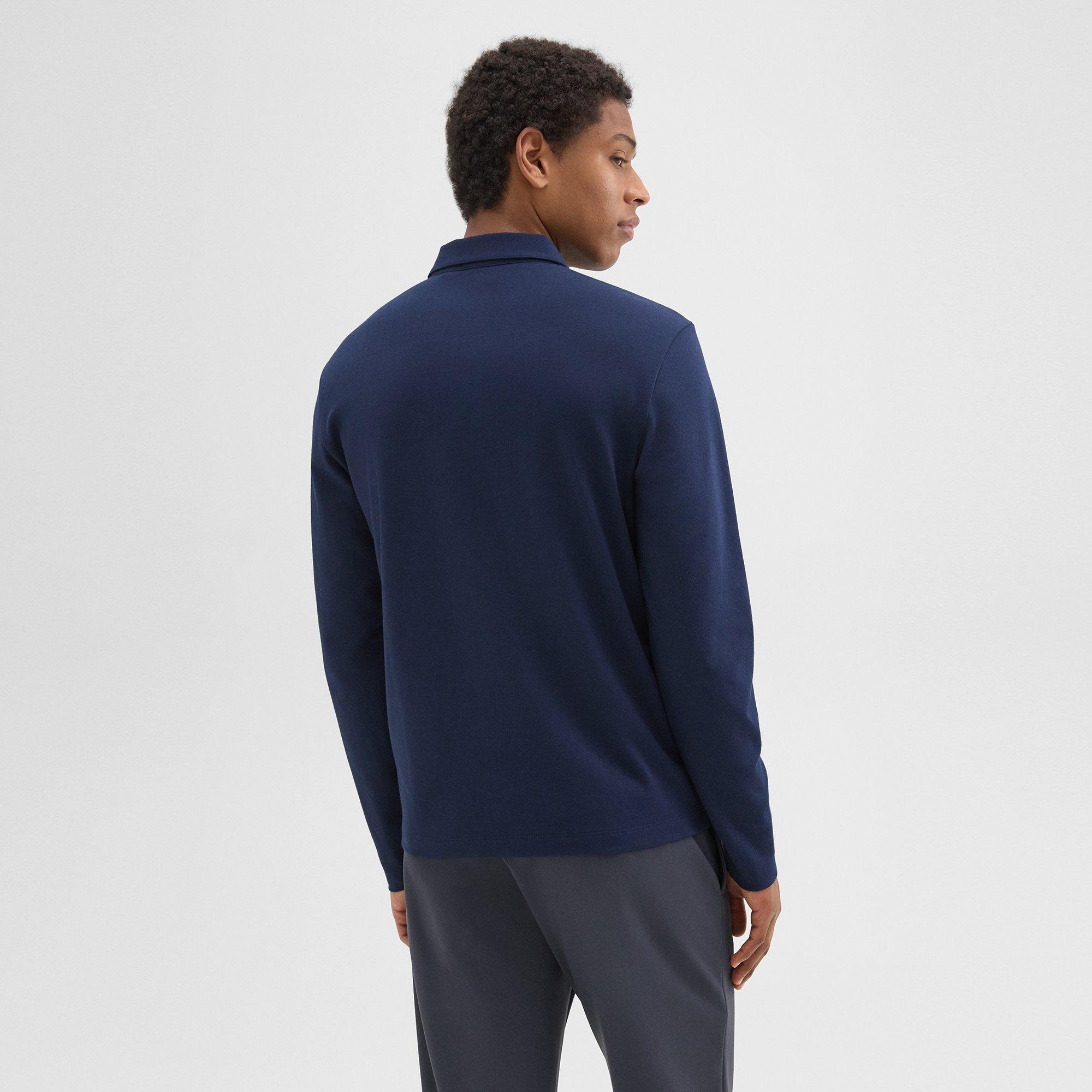 Long-Sleeve Polo Shirt in Cotton Jersey