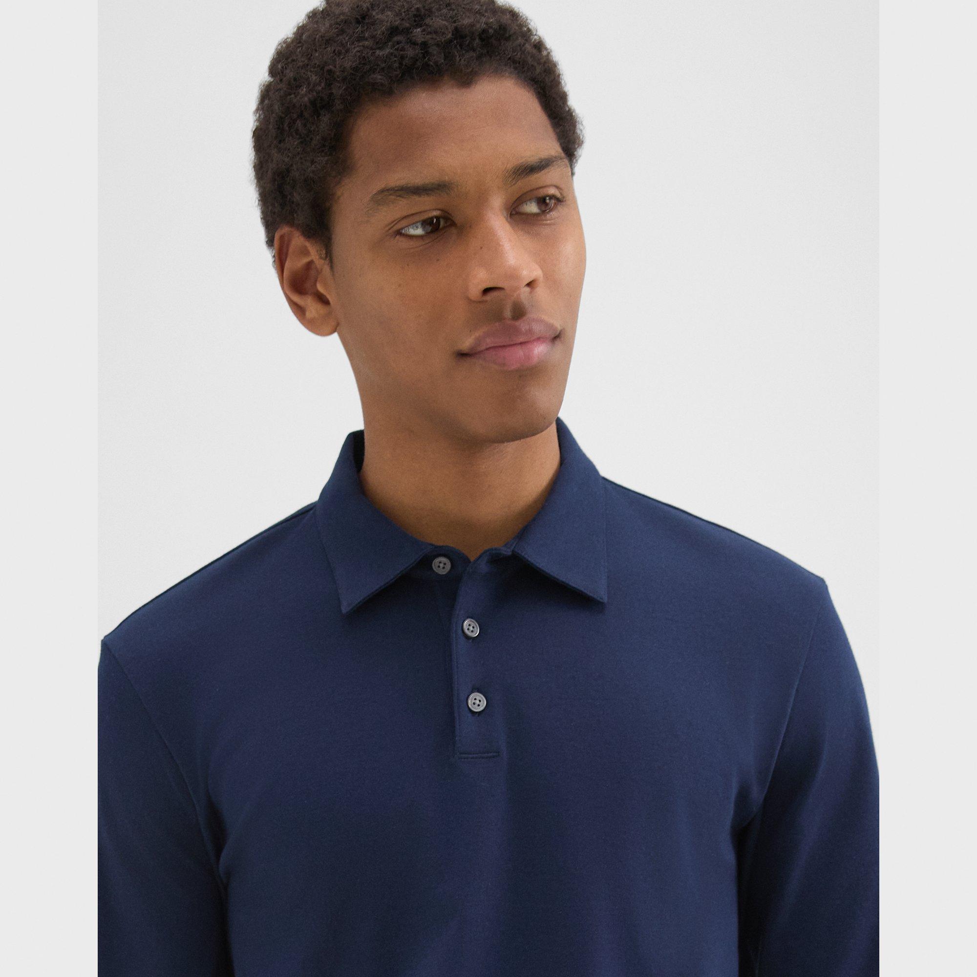Long-Sleeve Polo Shirt in Cotton Jersey