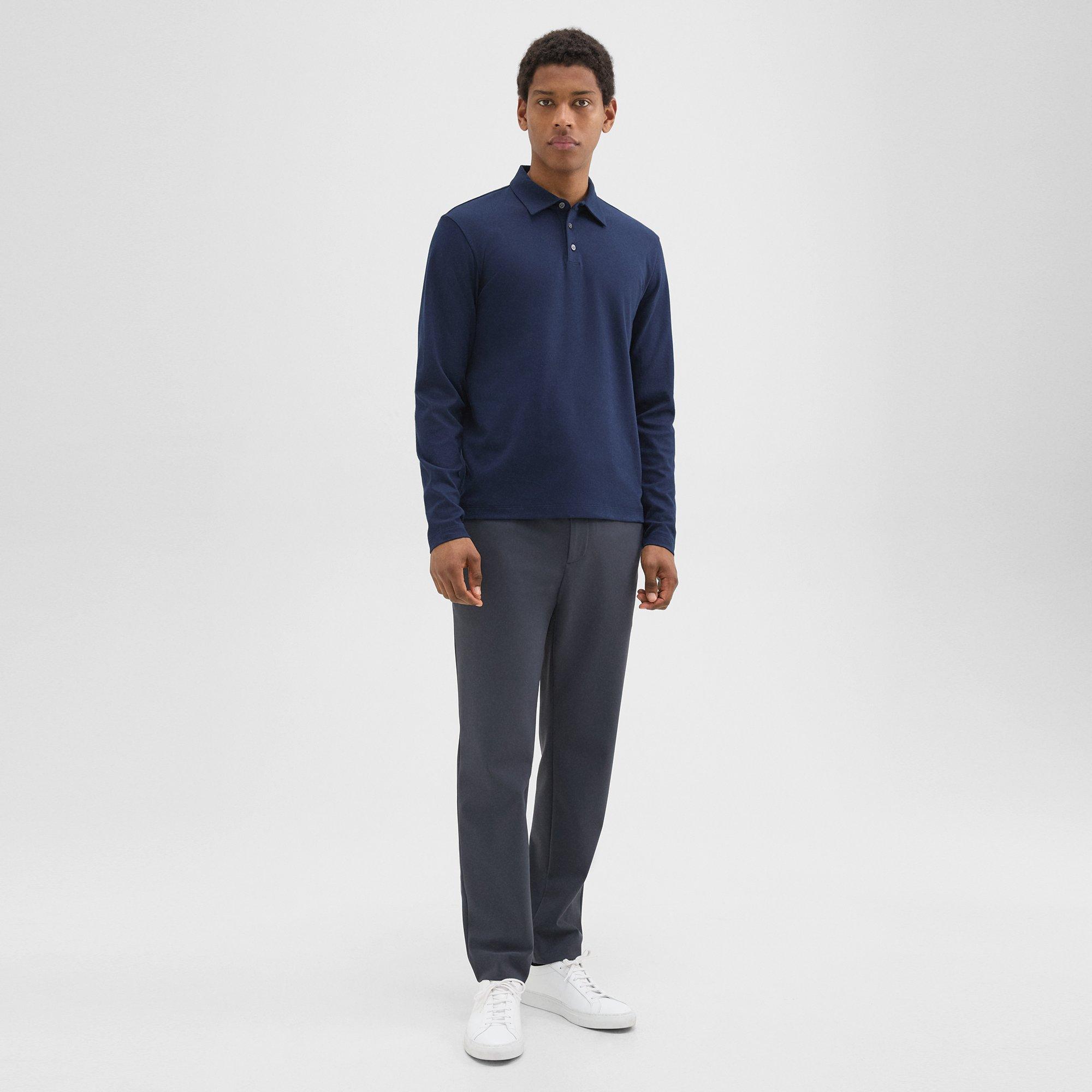 Long-Sleeve Polo Shirt in Cotton Jersey