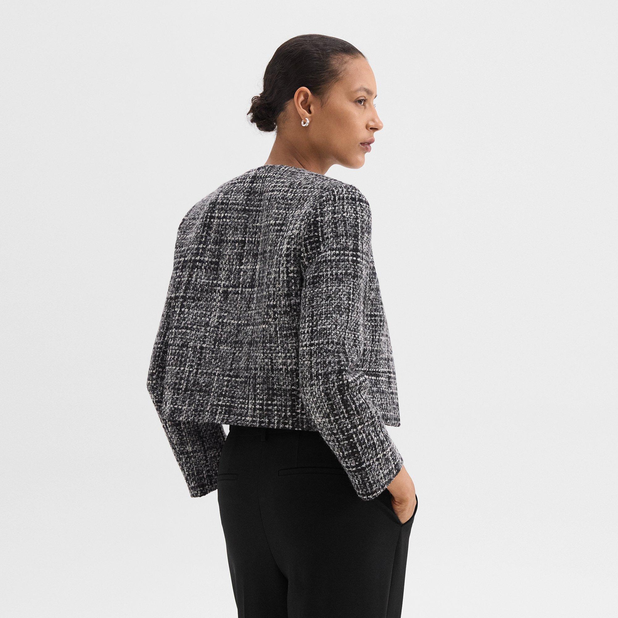 Cropped Jacket in Mélange Tweed