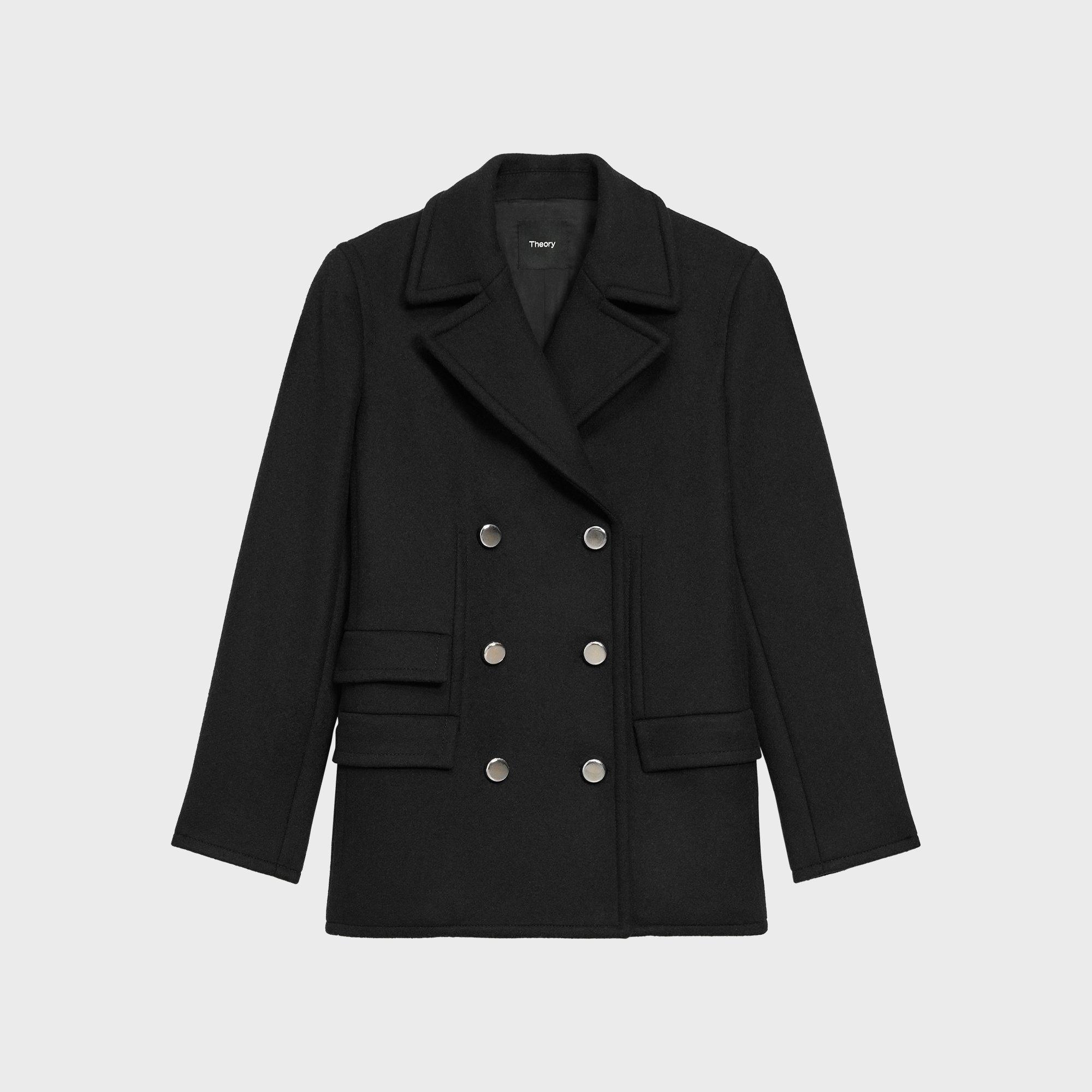 Peacoat Blazer in Recycled Wool-Blend Melton