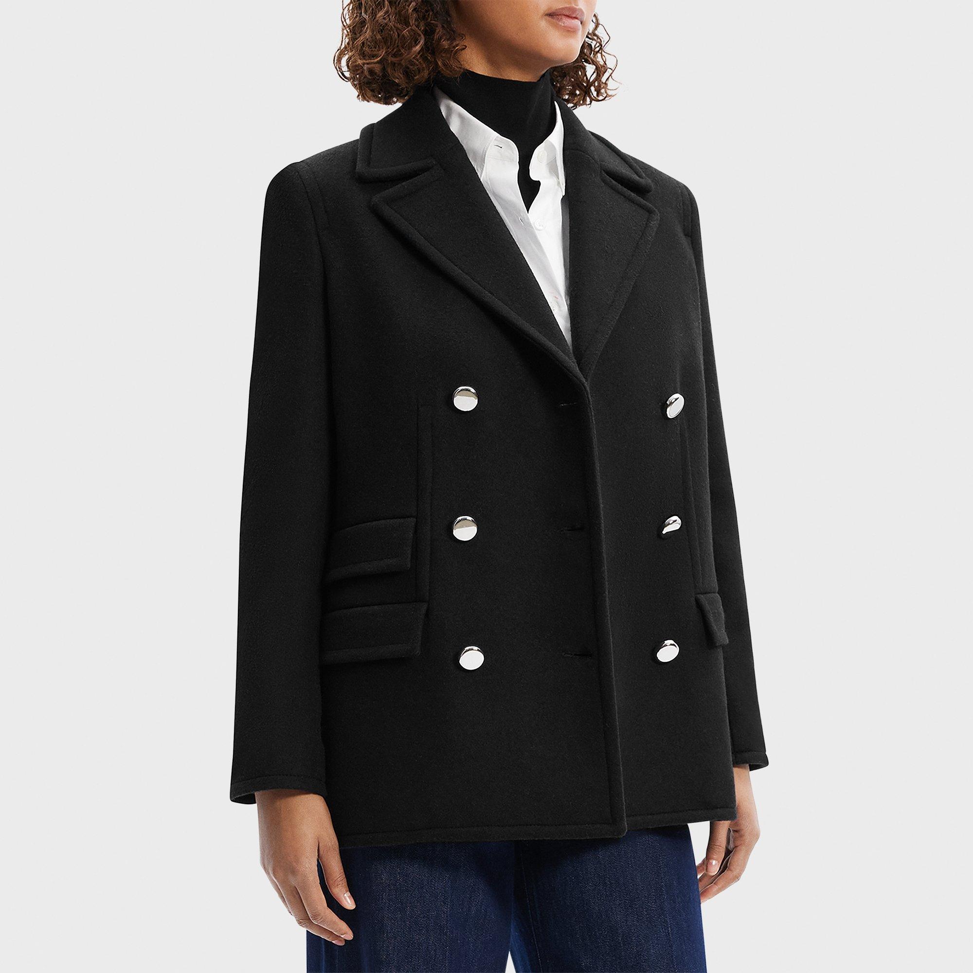 Peacoat Blazer in Recycled Wool-Blend Melton