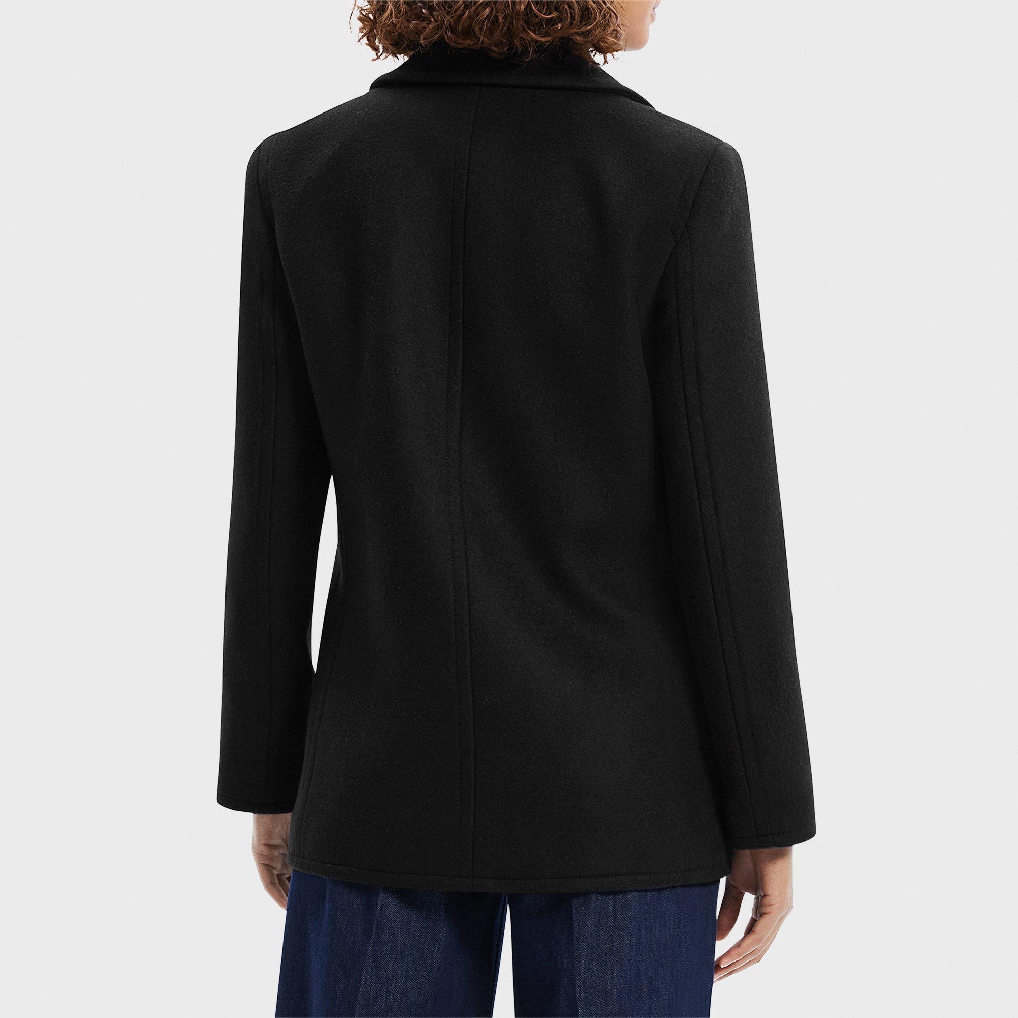 Peacoat Blazer in Recycled Wool-Blend Melton