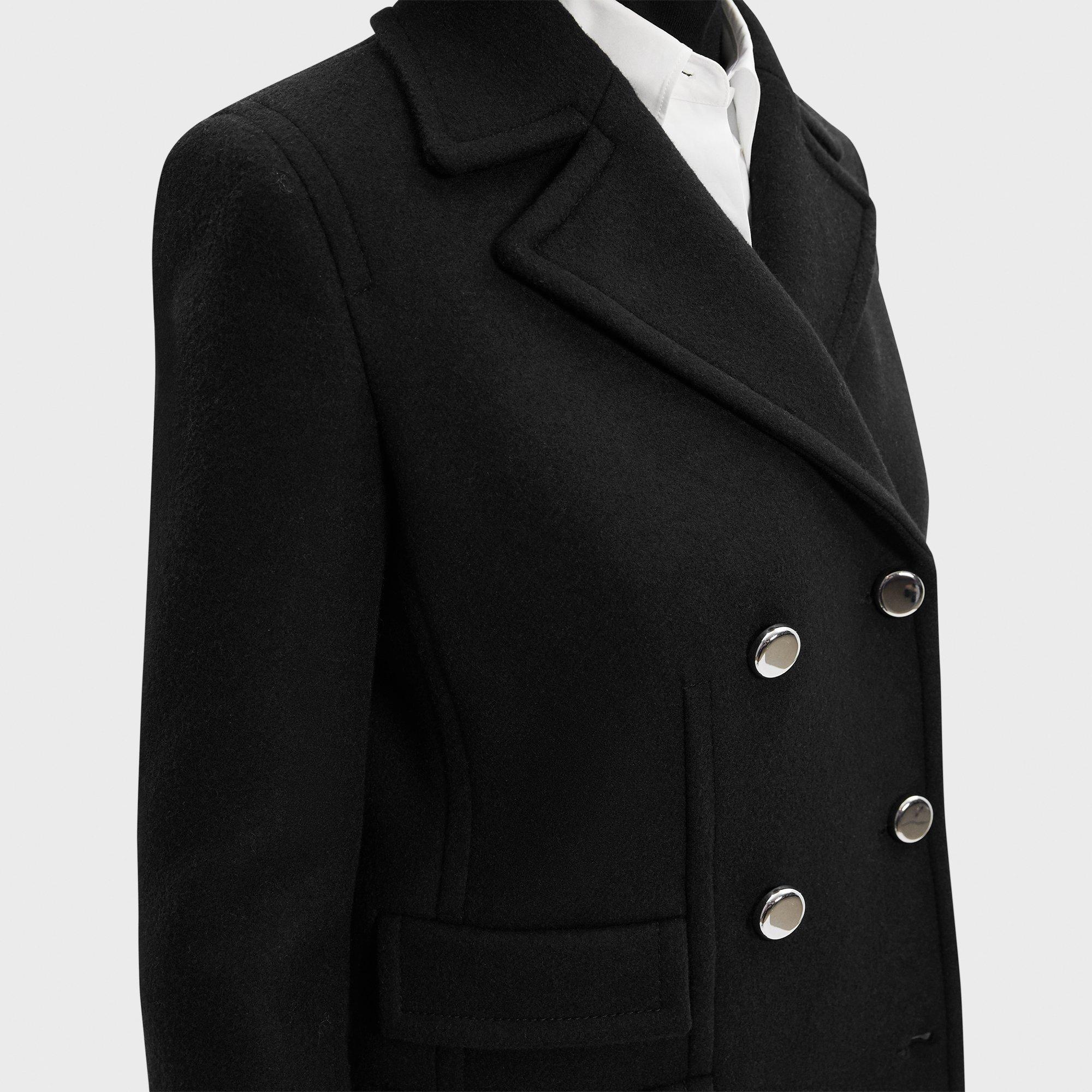 Peacoat Blazer in Recycled Wool-Blend Melton