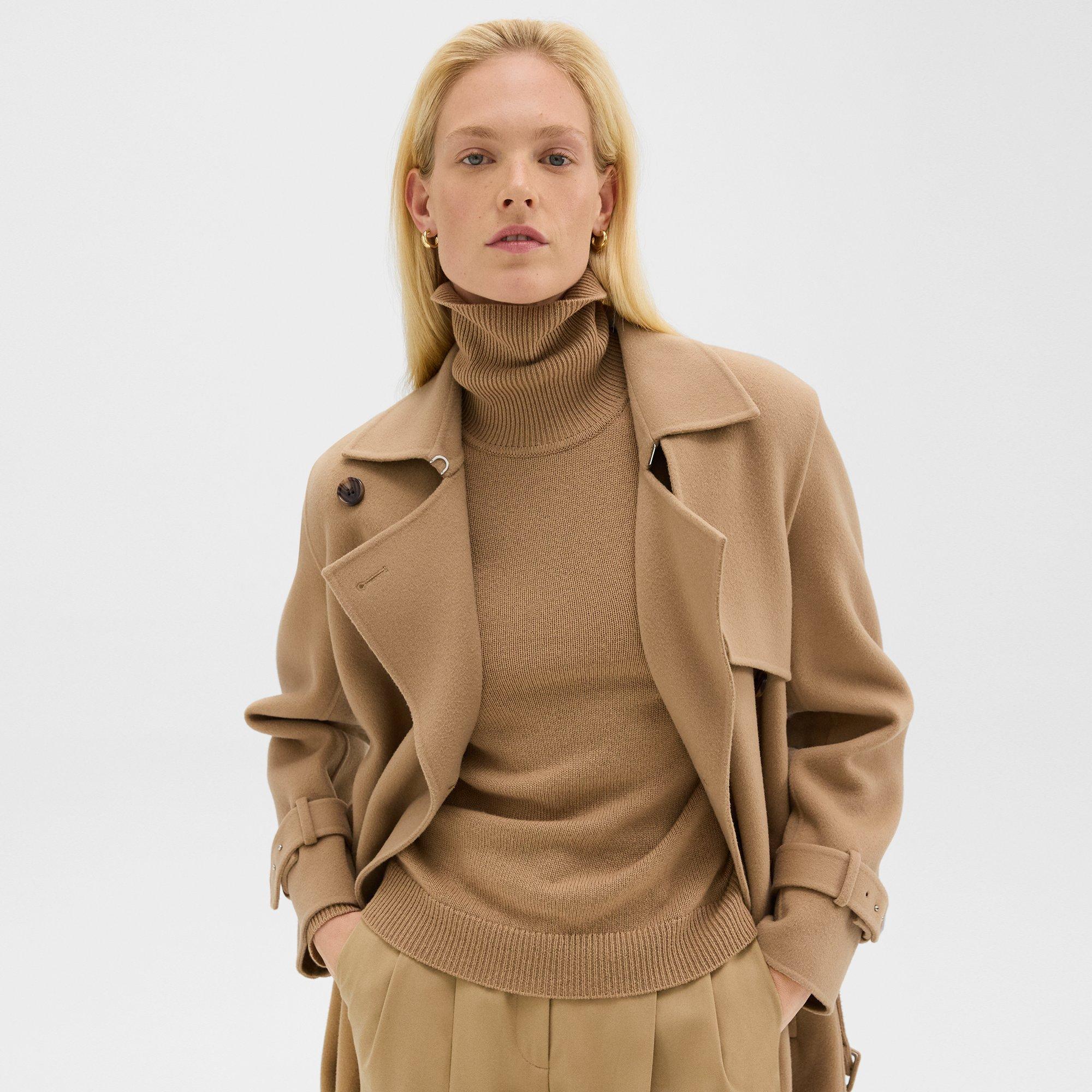 Relaxed Trench Coat in Double-Face Wool-Cashmere