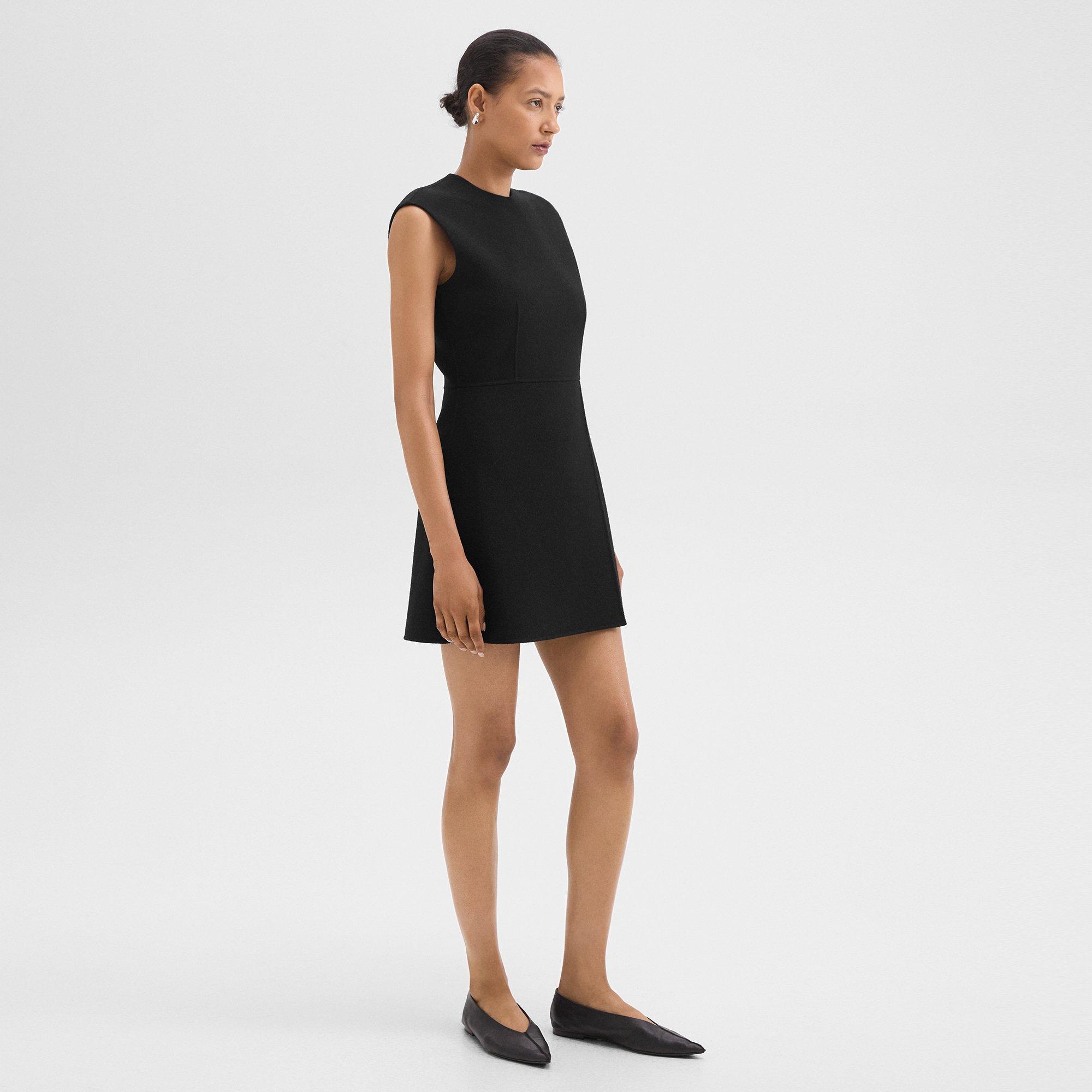 Mini Wrap Dress in Double-Face Wool-Cashmere