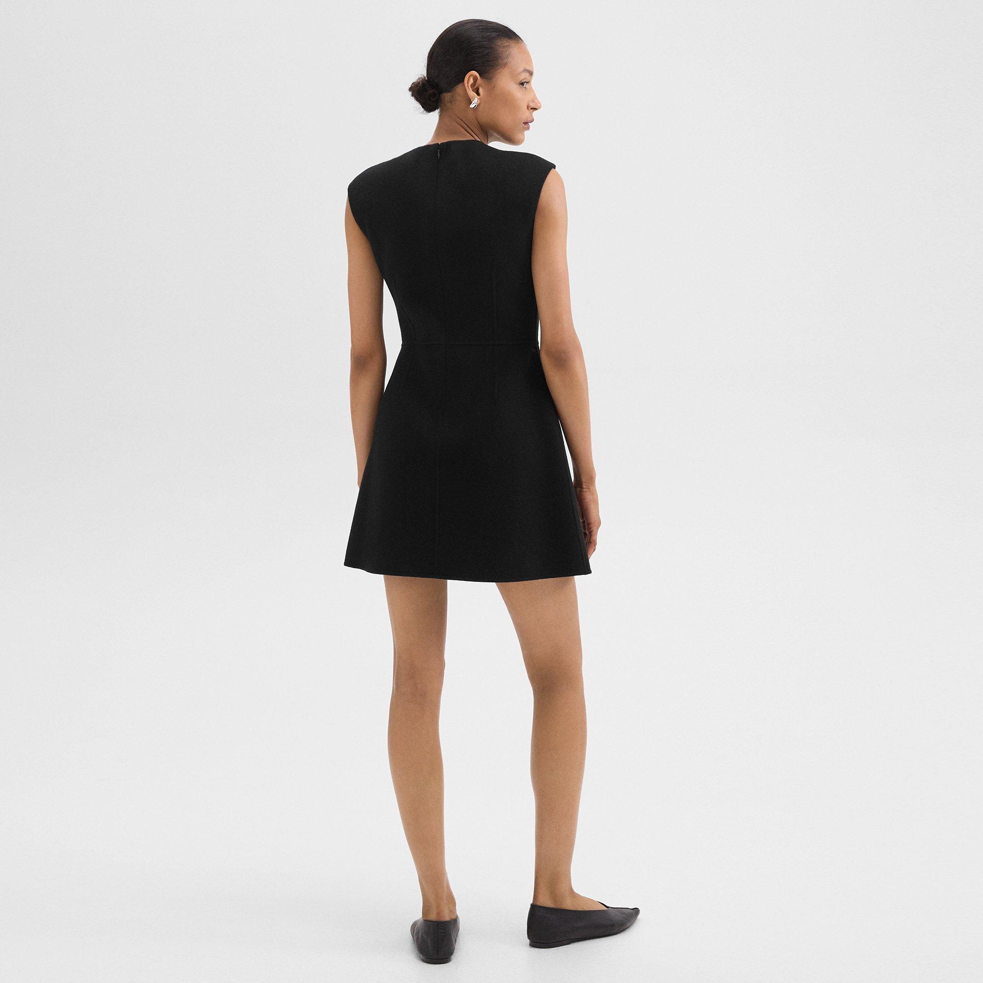 Mini Wrap Dress in Double-Face Wool-Cashmere