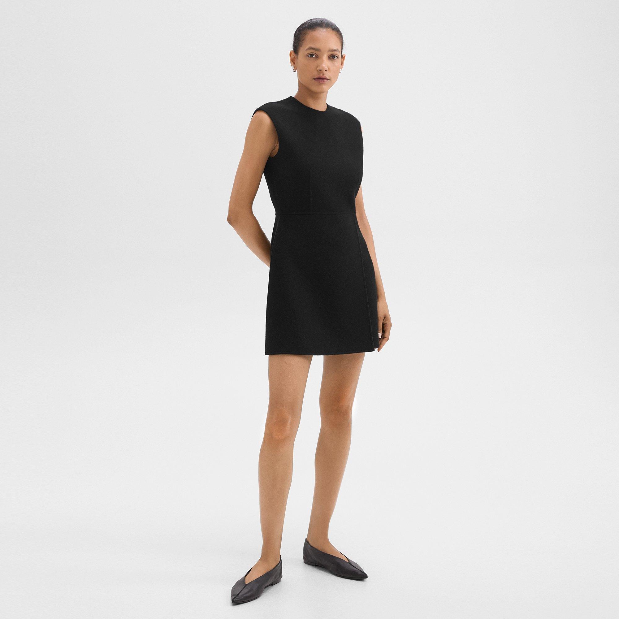 Mini Wrap Dress in Double-Face Wool-Cashmere