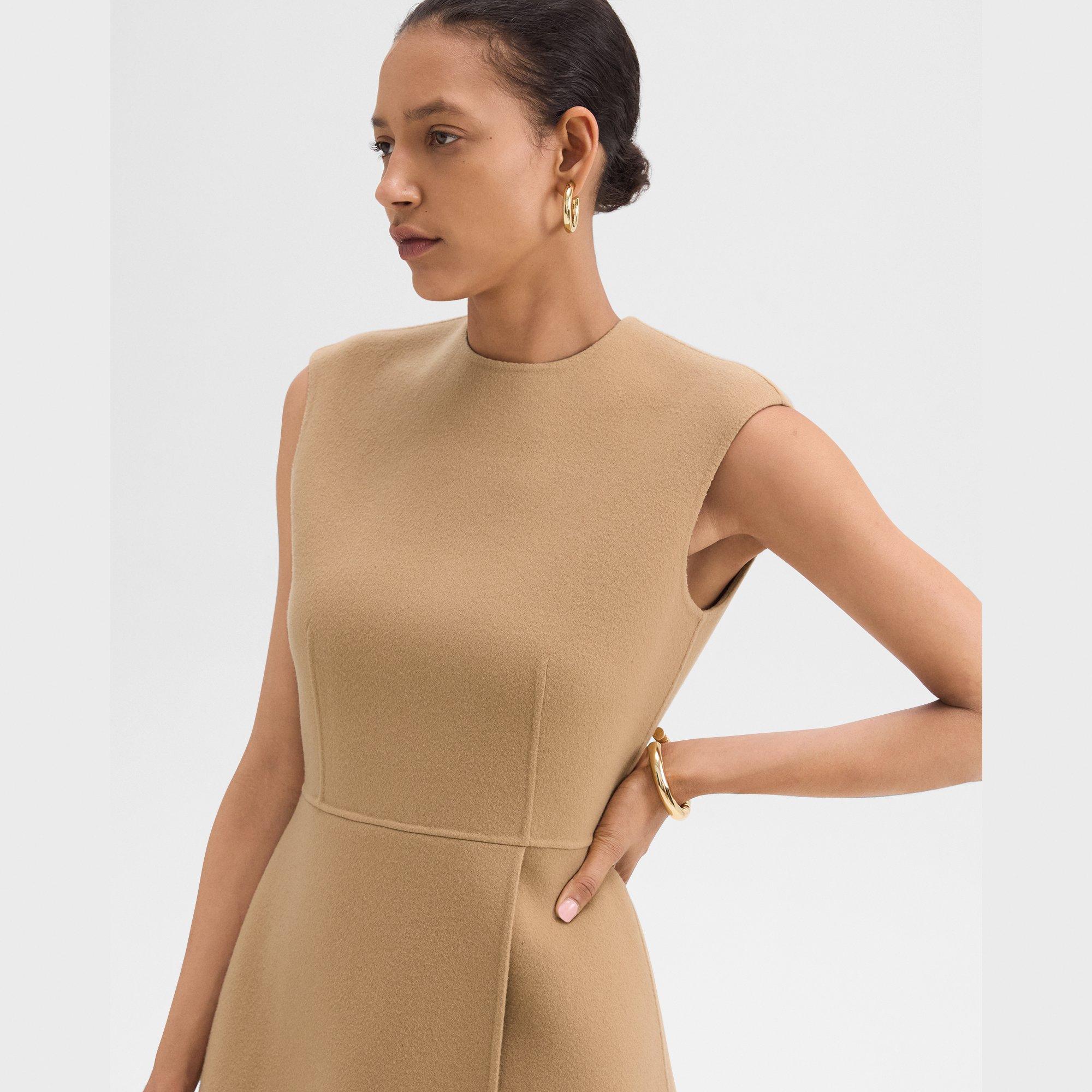 Mini Wrap Dress in Double-Face Wool-Cashmere