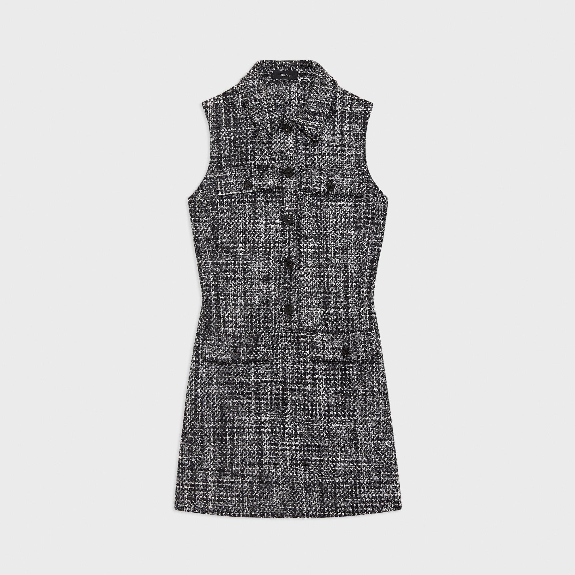 Military Mini Dress in Mélange Tweed