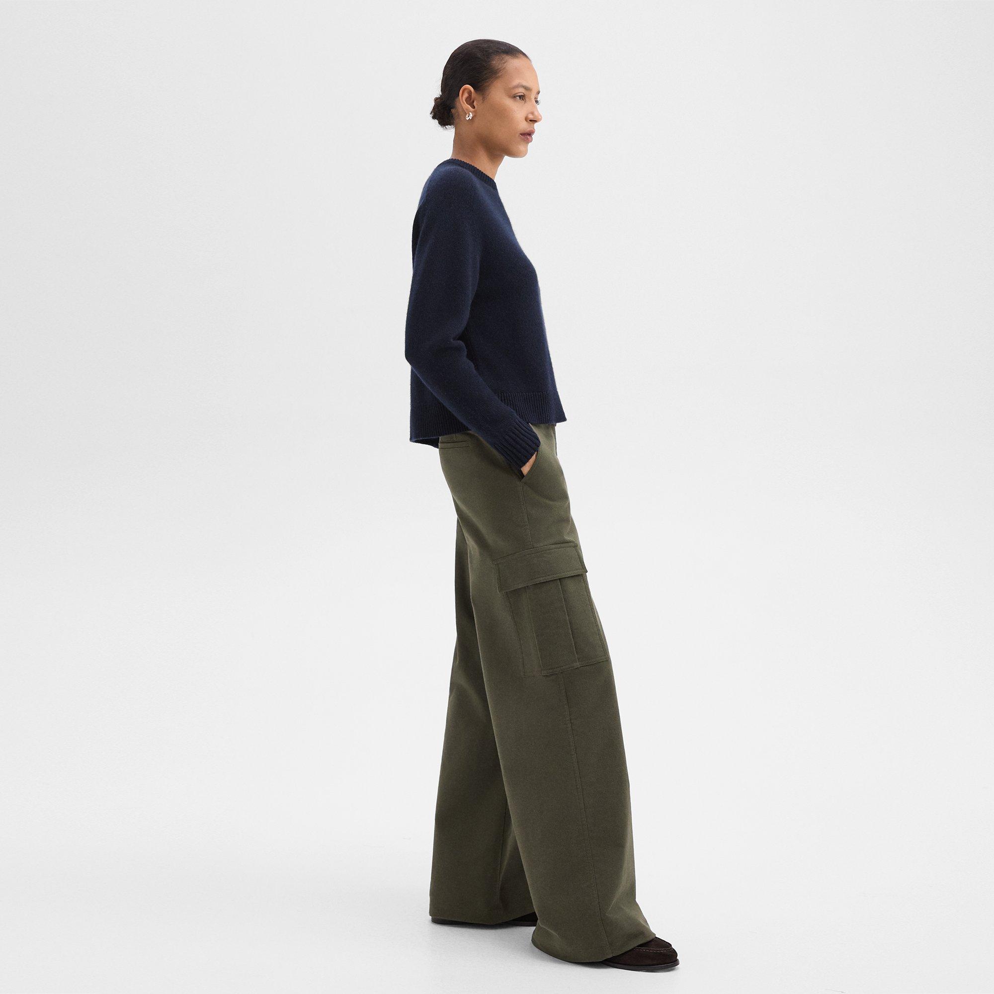 Wide-Leg Cargo Pant in Moleskin Twill