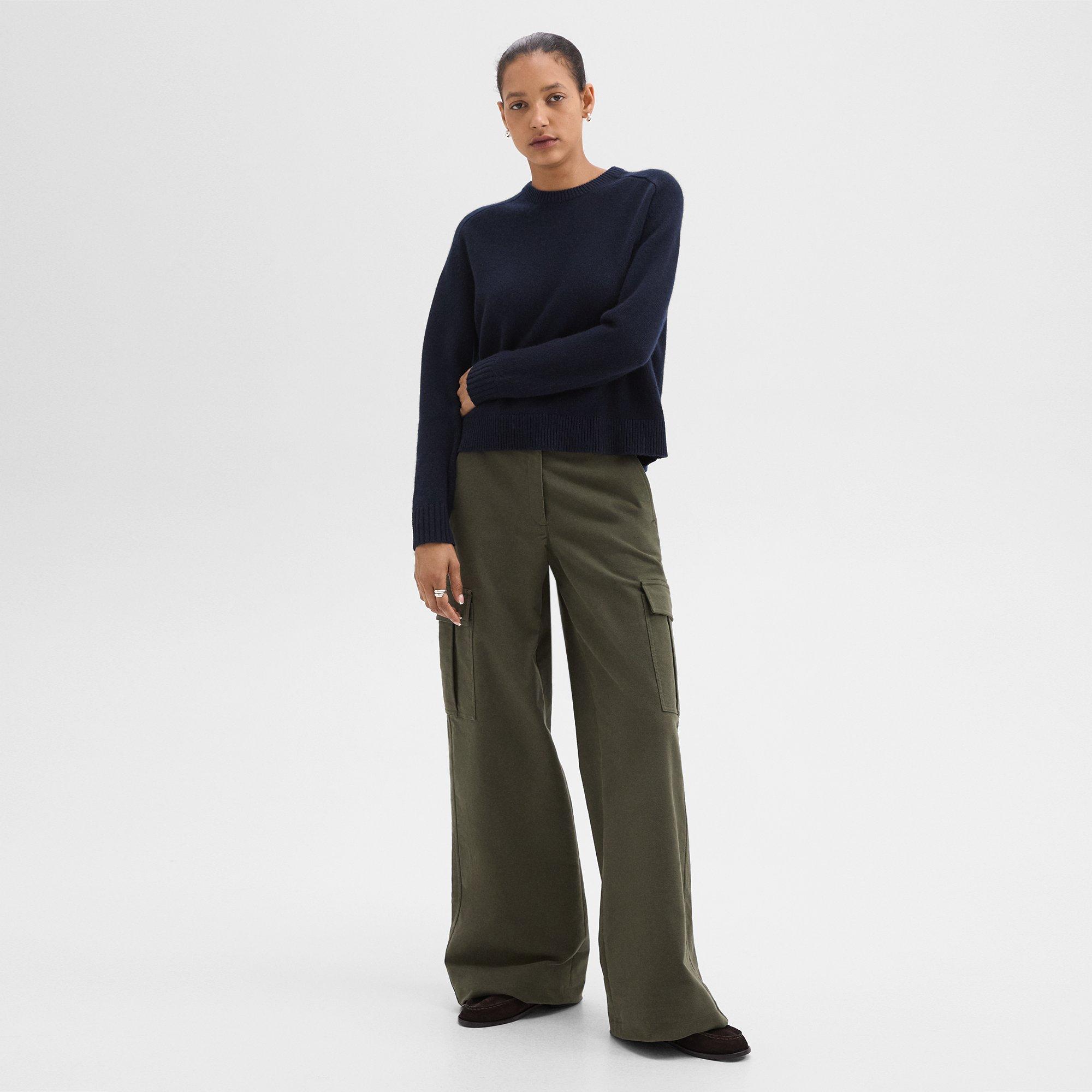 Wide-Leg Cargo Pant in Moleskin Twill