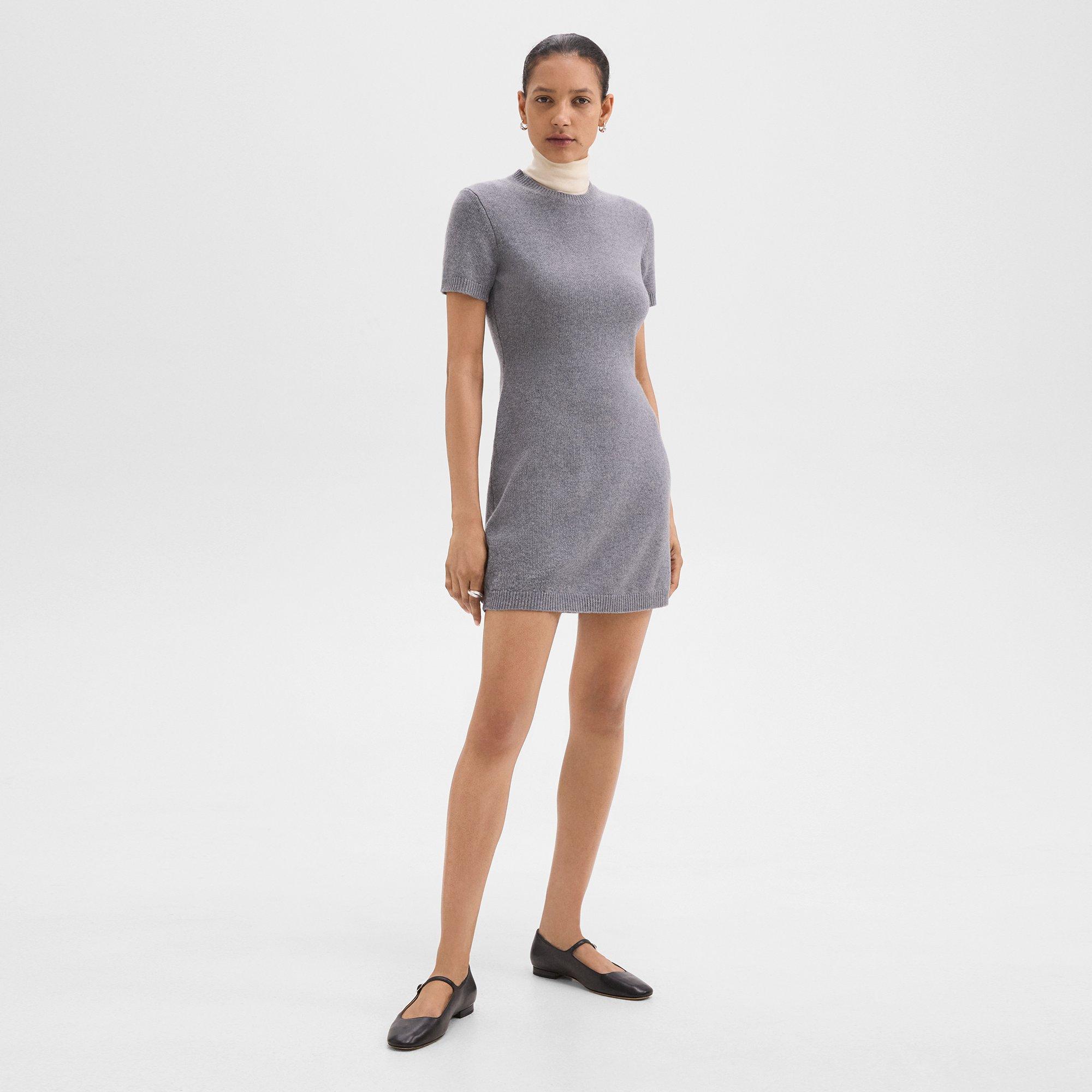 Mini Sweater Dress in Felted Wool-Cashmere