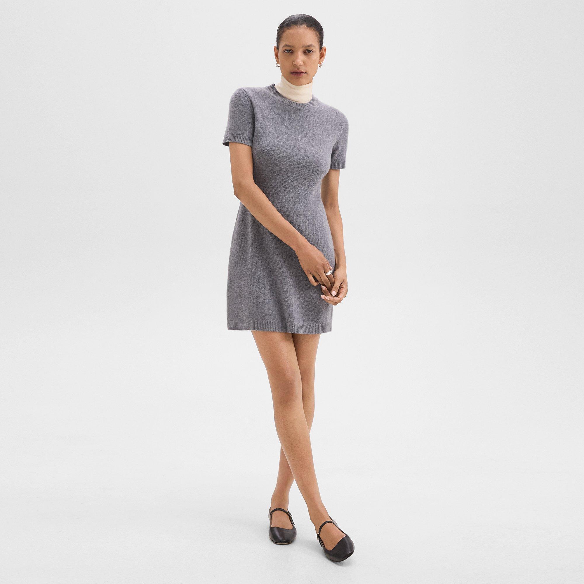 Mini Sweater Dress in Felted Wool-Cashmere