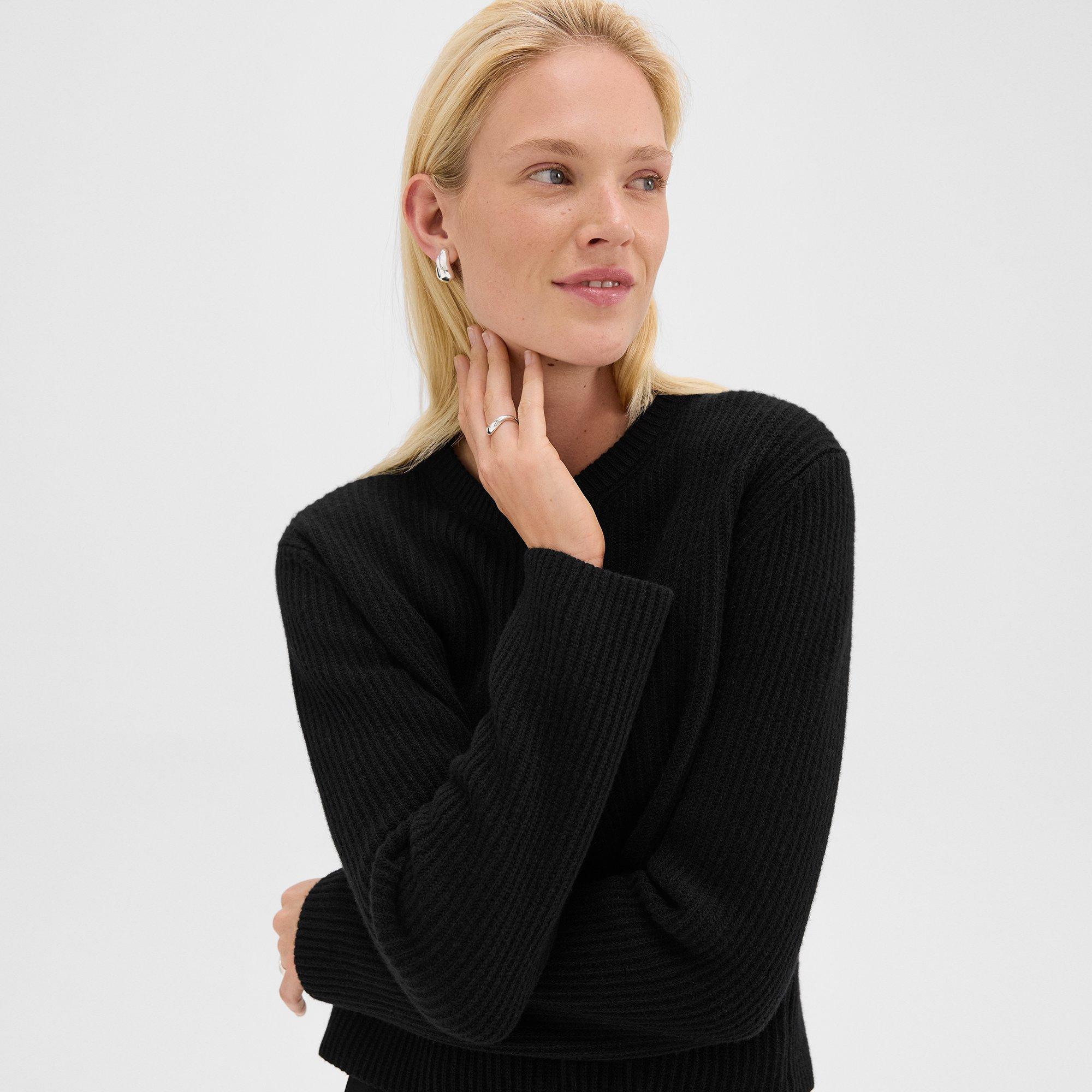 Crewneck Sweater in Felted Wool-Cashmere