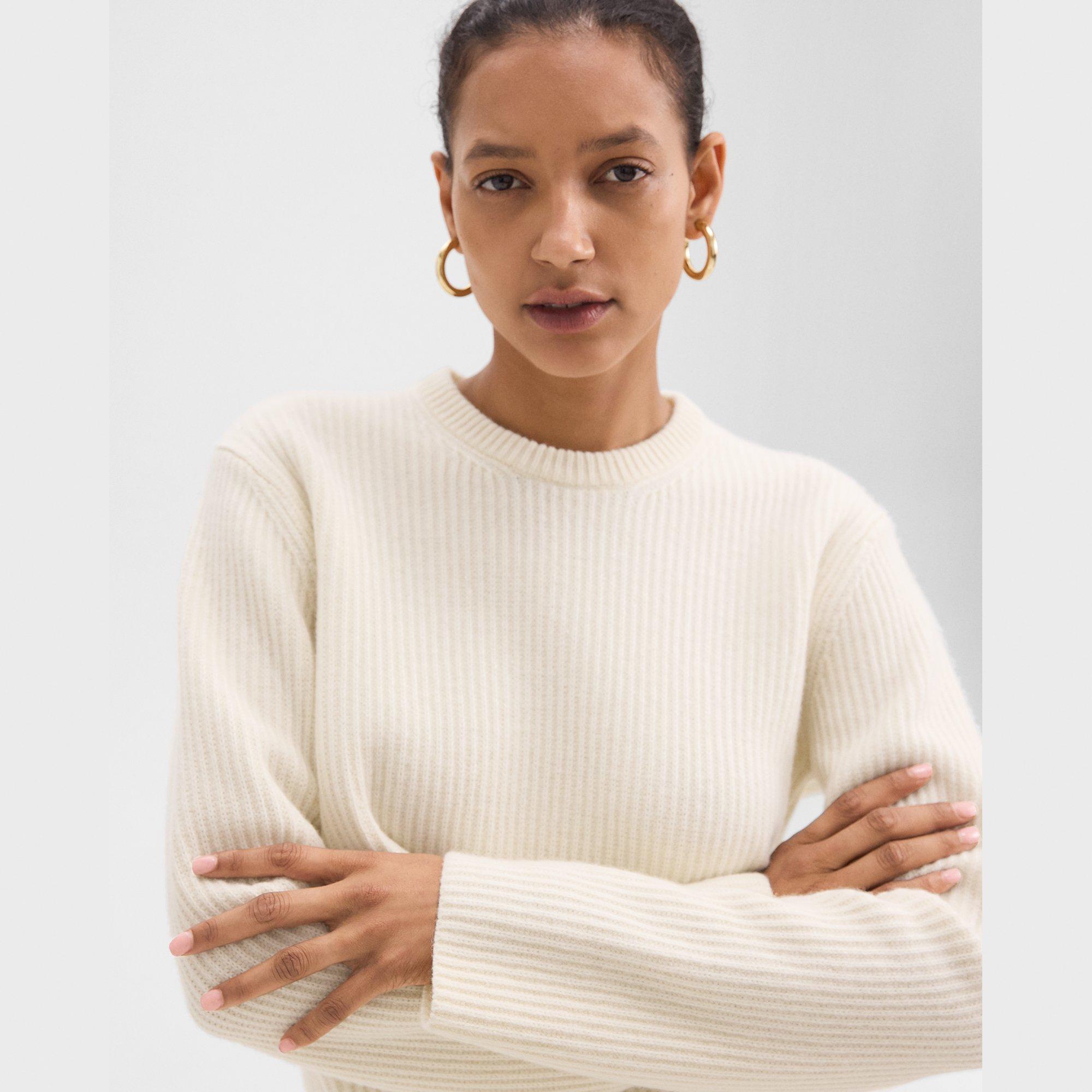 Crewneck Sweater in Felted Wool-Cashmere