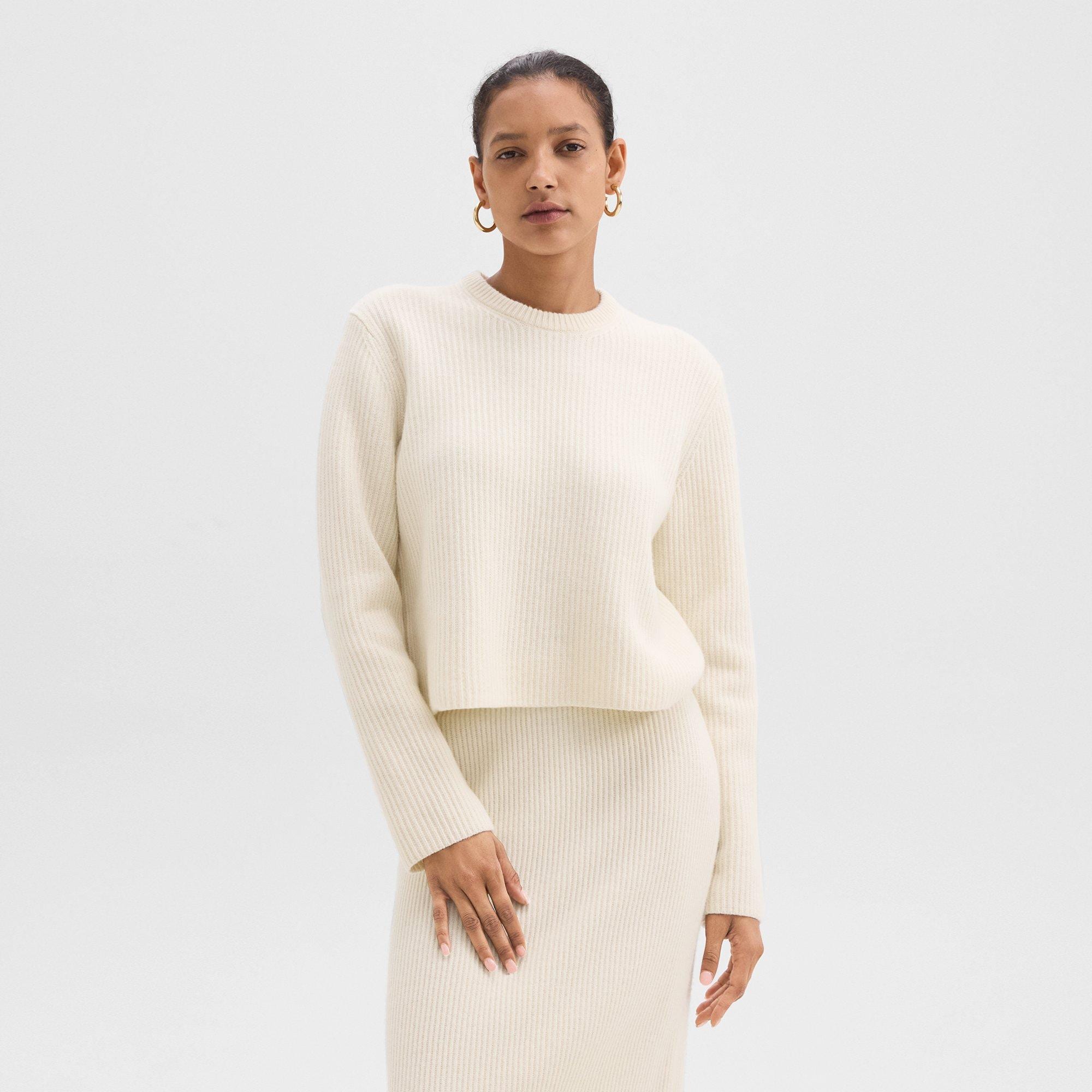 Crewneck Sweater in Felted Wool-Cashmere