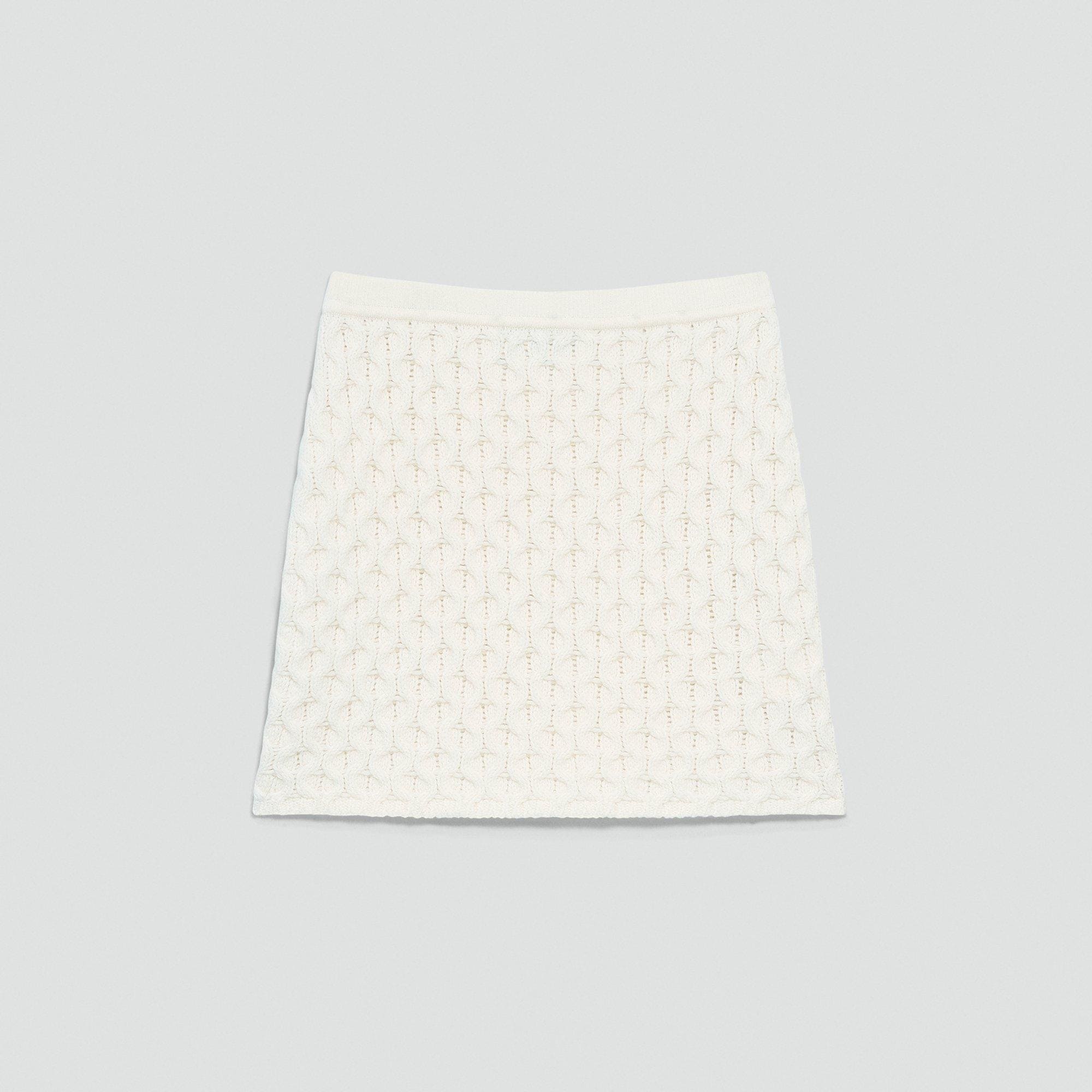 Cable-Knit Mini Skirt in Felted Wool-Cashmere