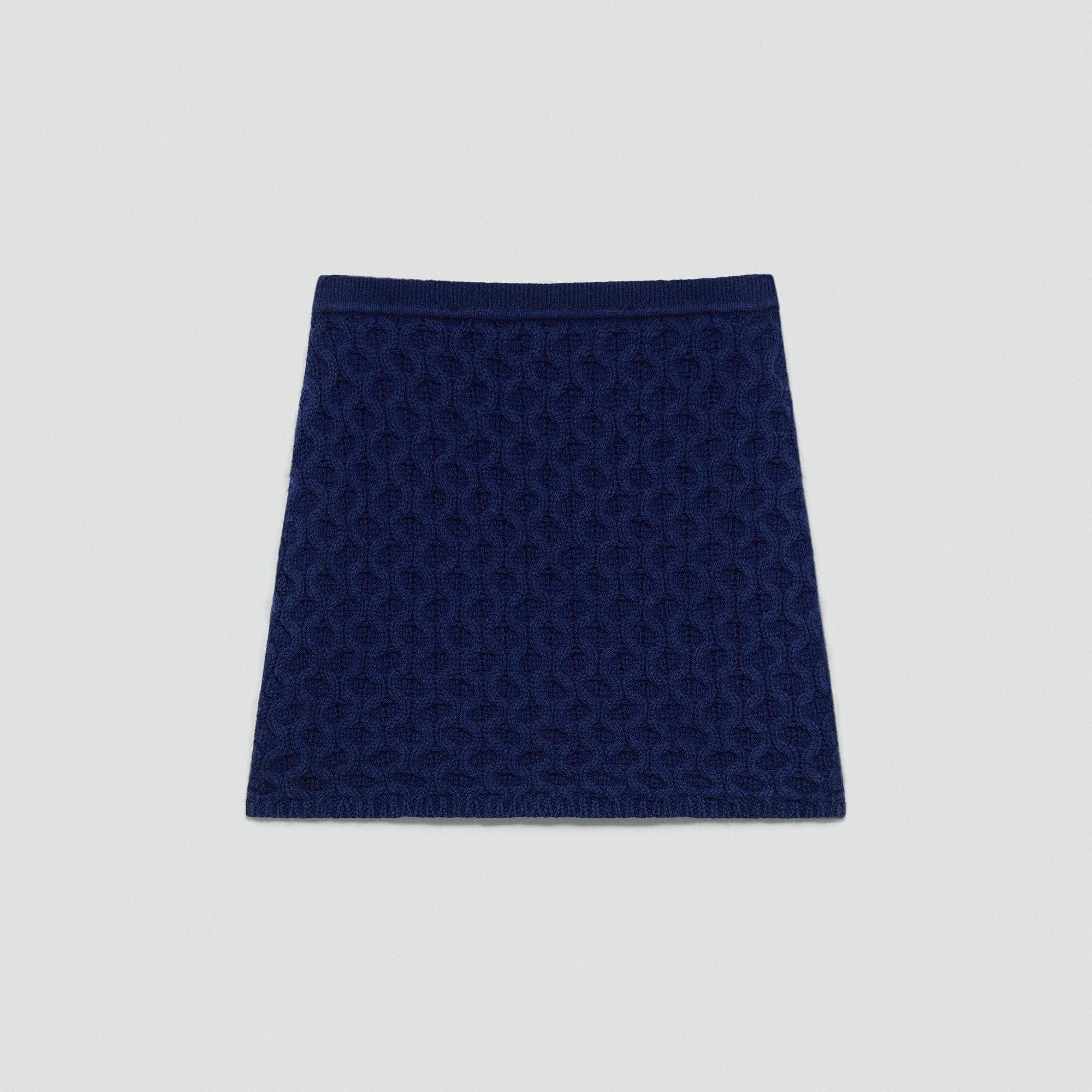 Cable-Knit Mini Skirt in Felted Wool-Cashmere
