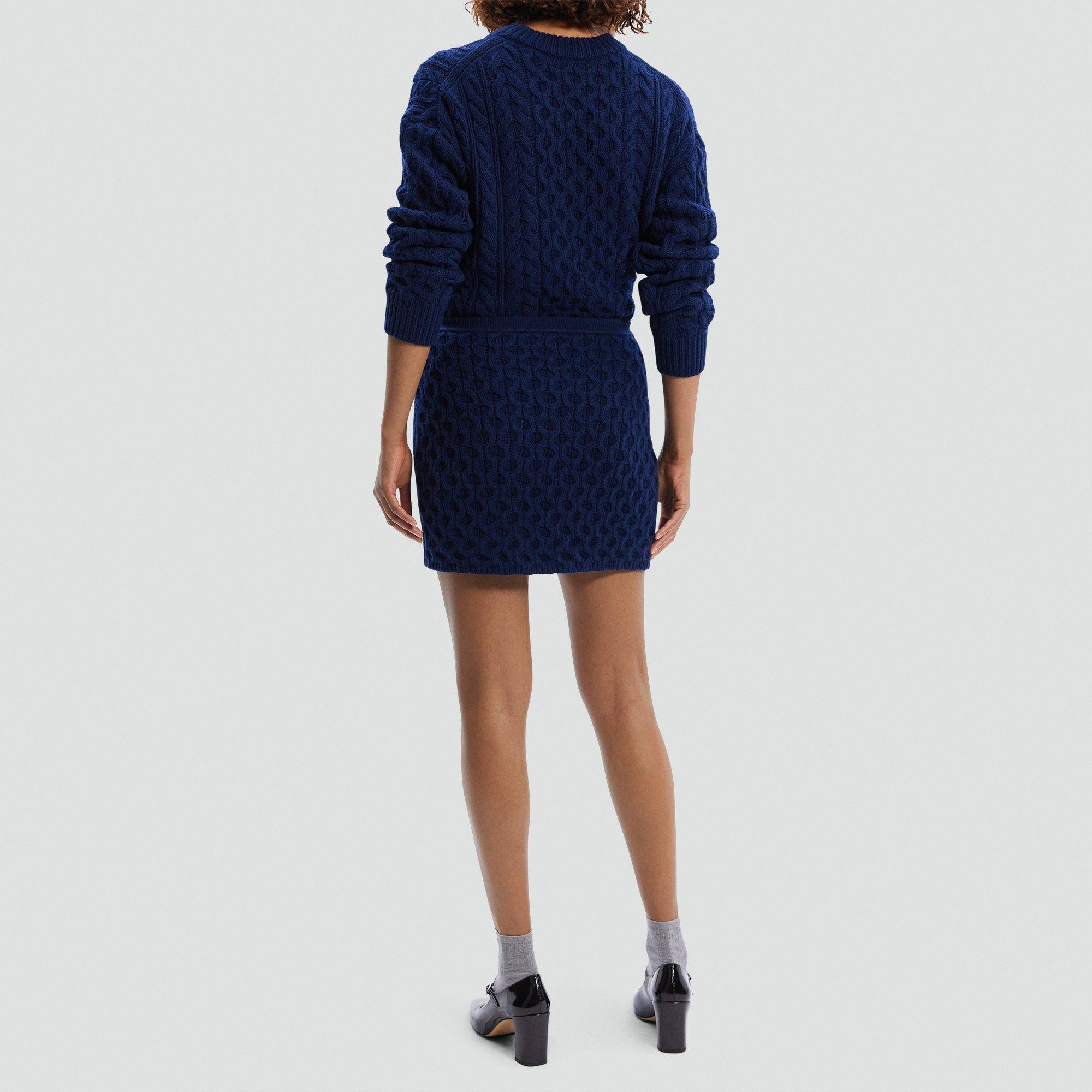 Cable-Knit Mini Skirt in Felted Wool-Cashmere