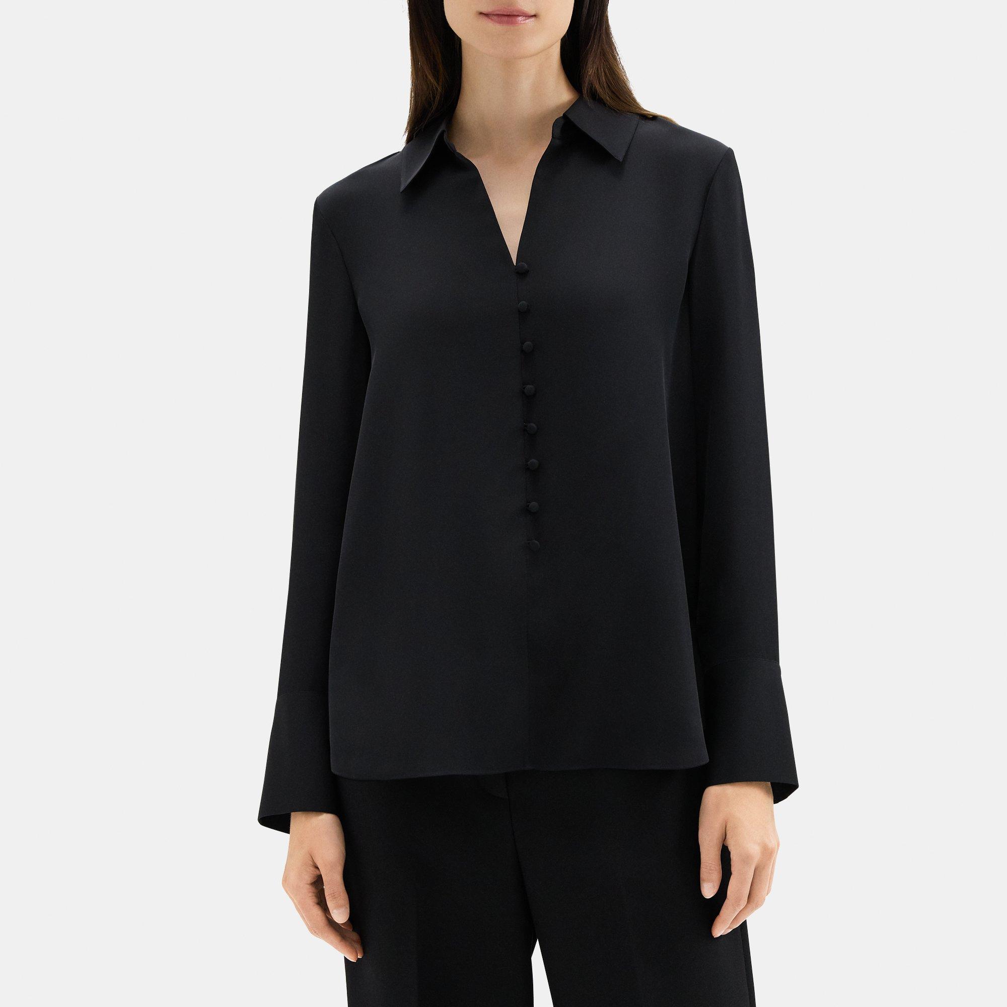 V-Neck Blouse in Silk