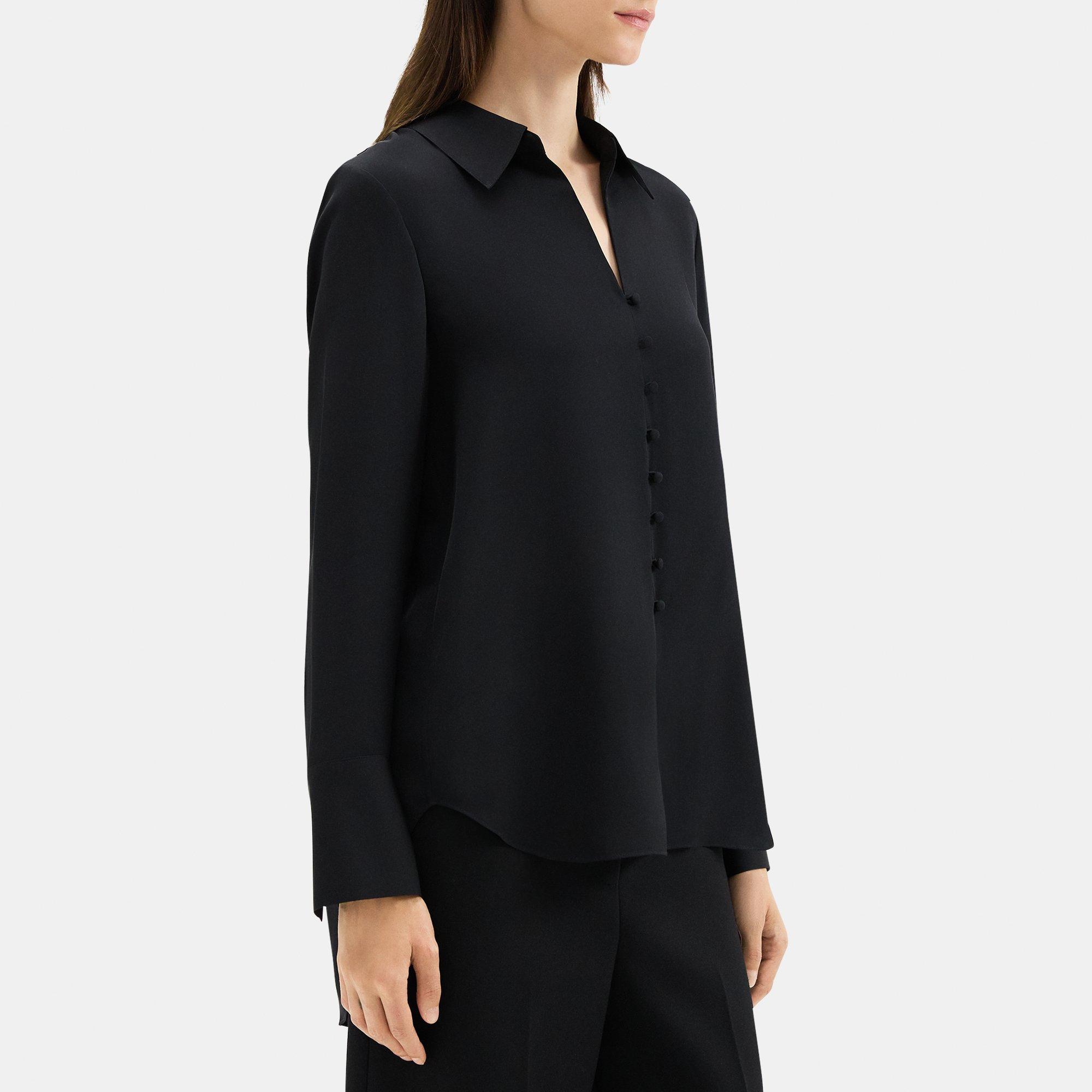 V-Neck Blouse in Silk