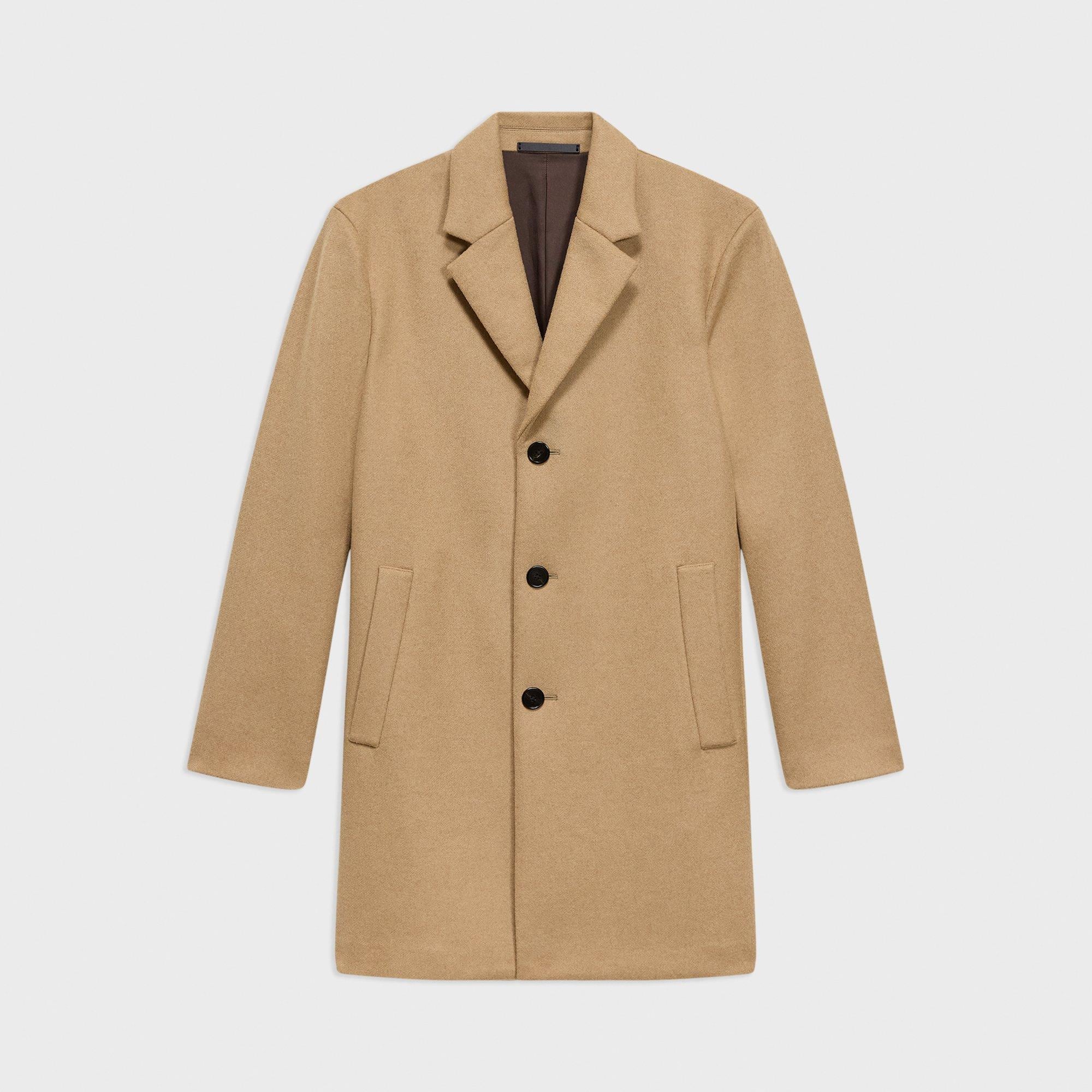 3-Button Topcoat in Recycled Wool-Blend Melton