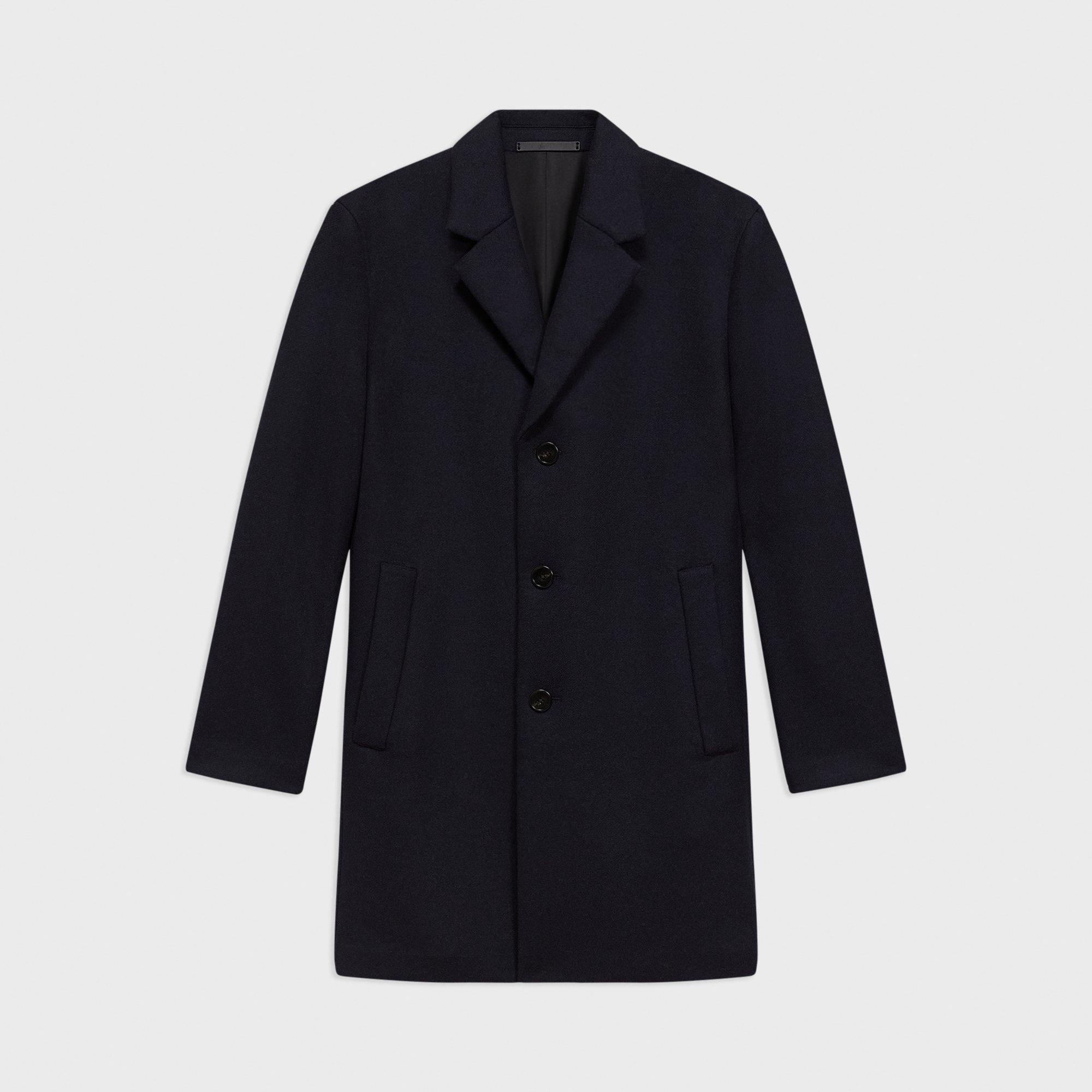 3-Button Topcoat in Recycled Wool-Blend Melton