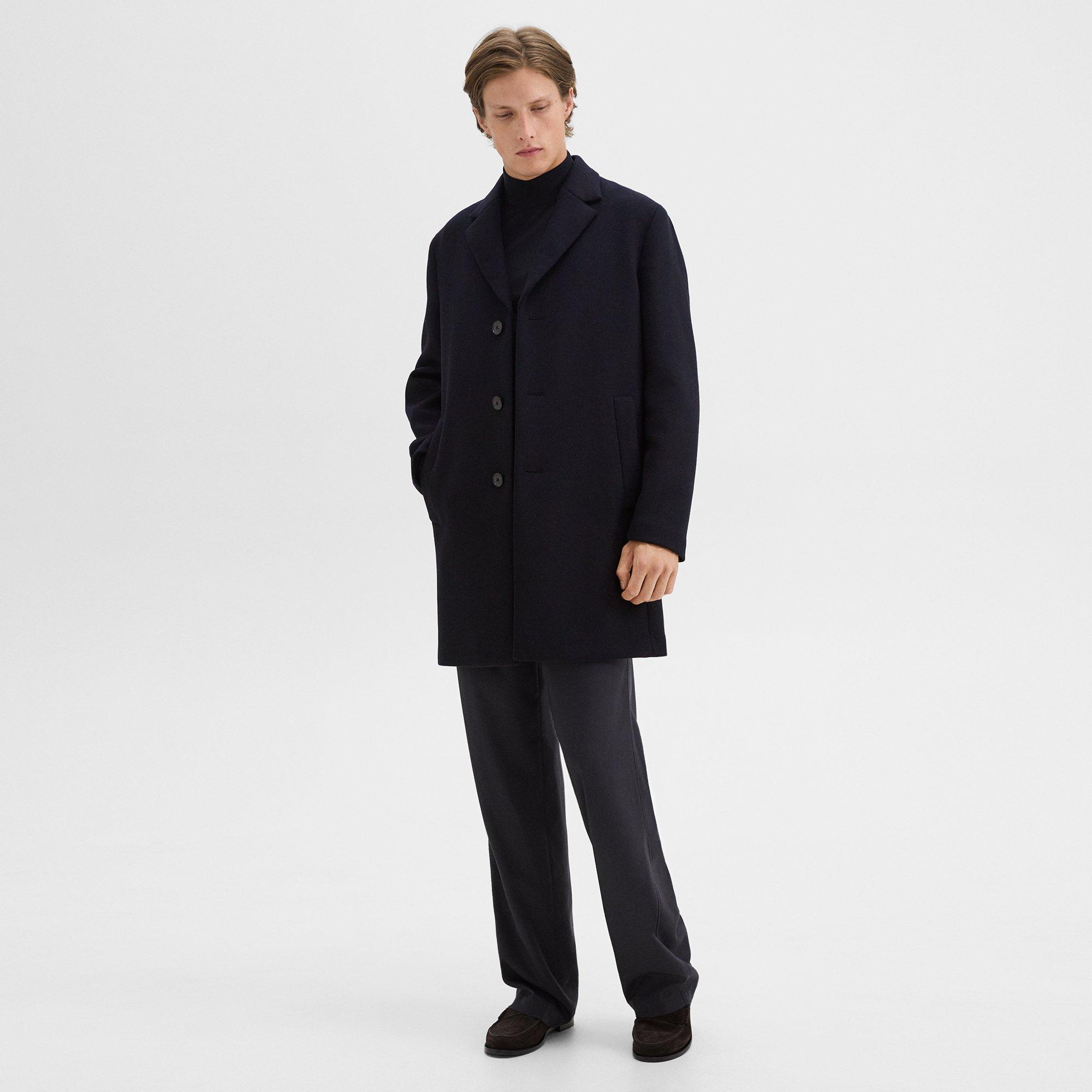 3-Button Topcoat in Recycled Wool-Blend Melton